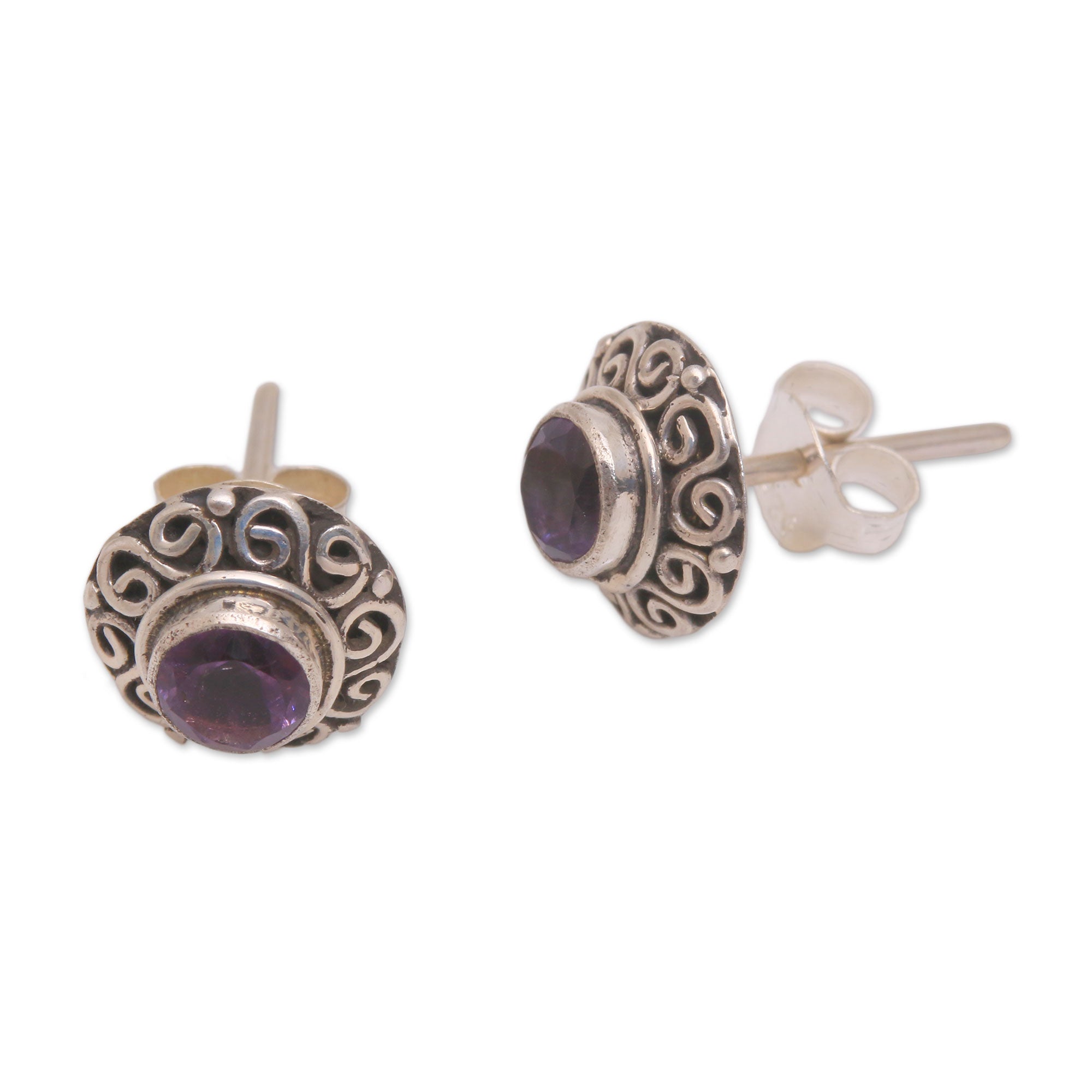 Premium Amethyst Sterling Silver Stud Earrings – Ultimate Elegance