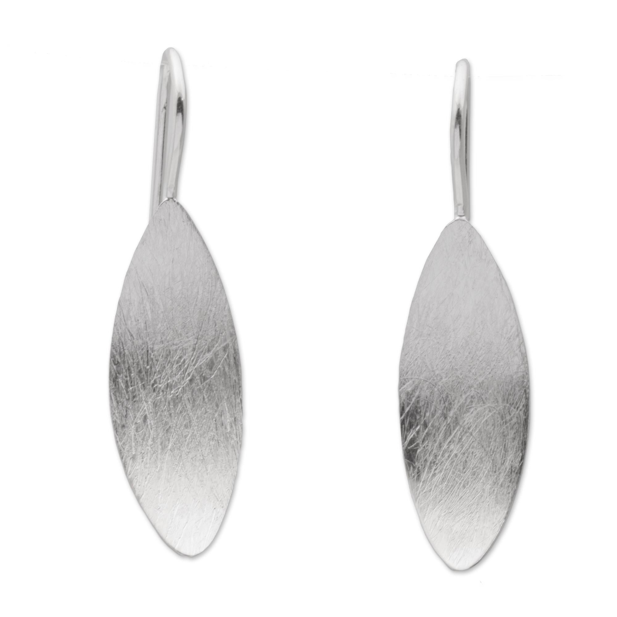 Premium Shimmering Curves Silver Drop Earrings - Handcrafted Elegance