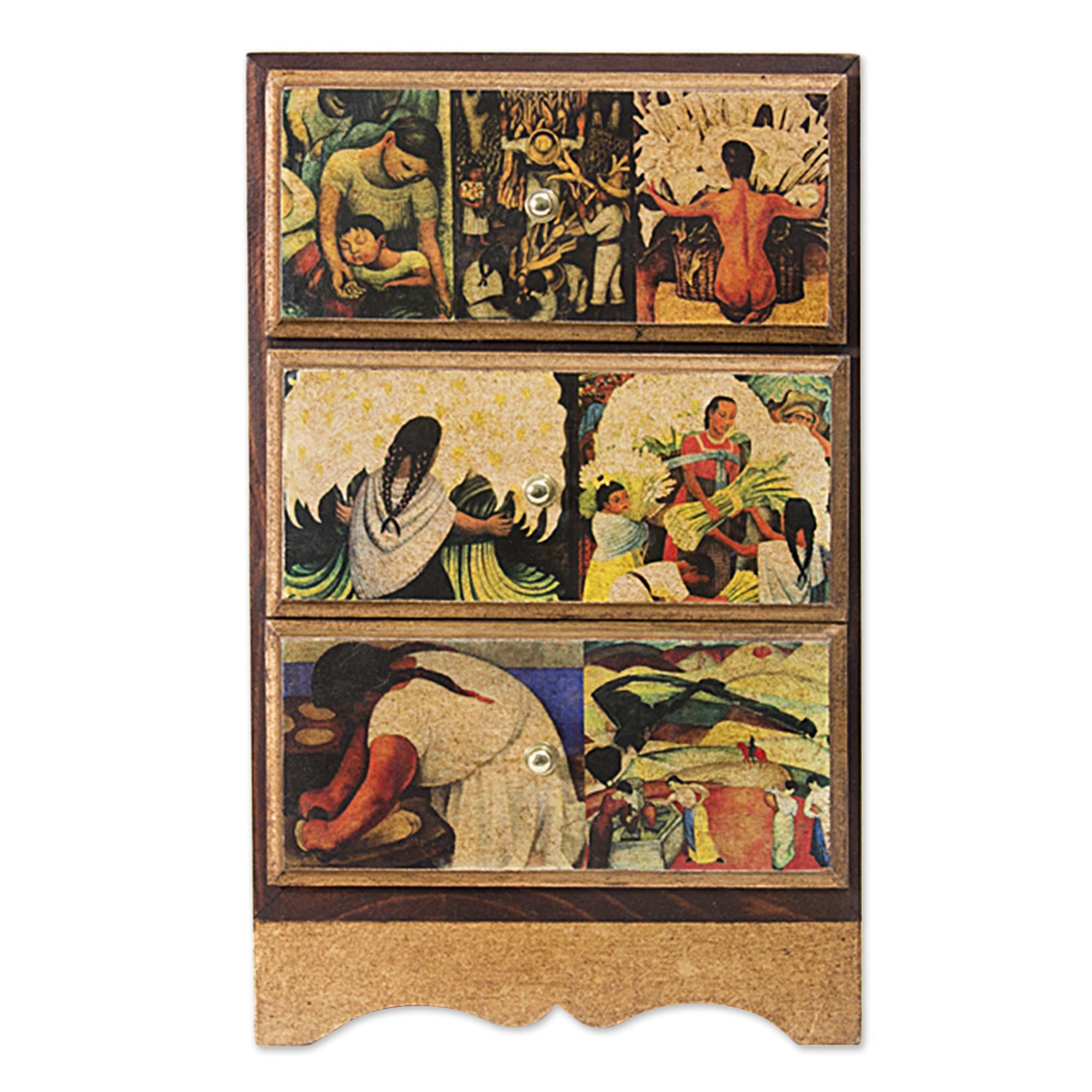 Premium Diego Rivera Artisan Jewelry Box - Handcrafted Vintage Design