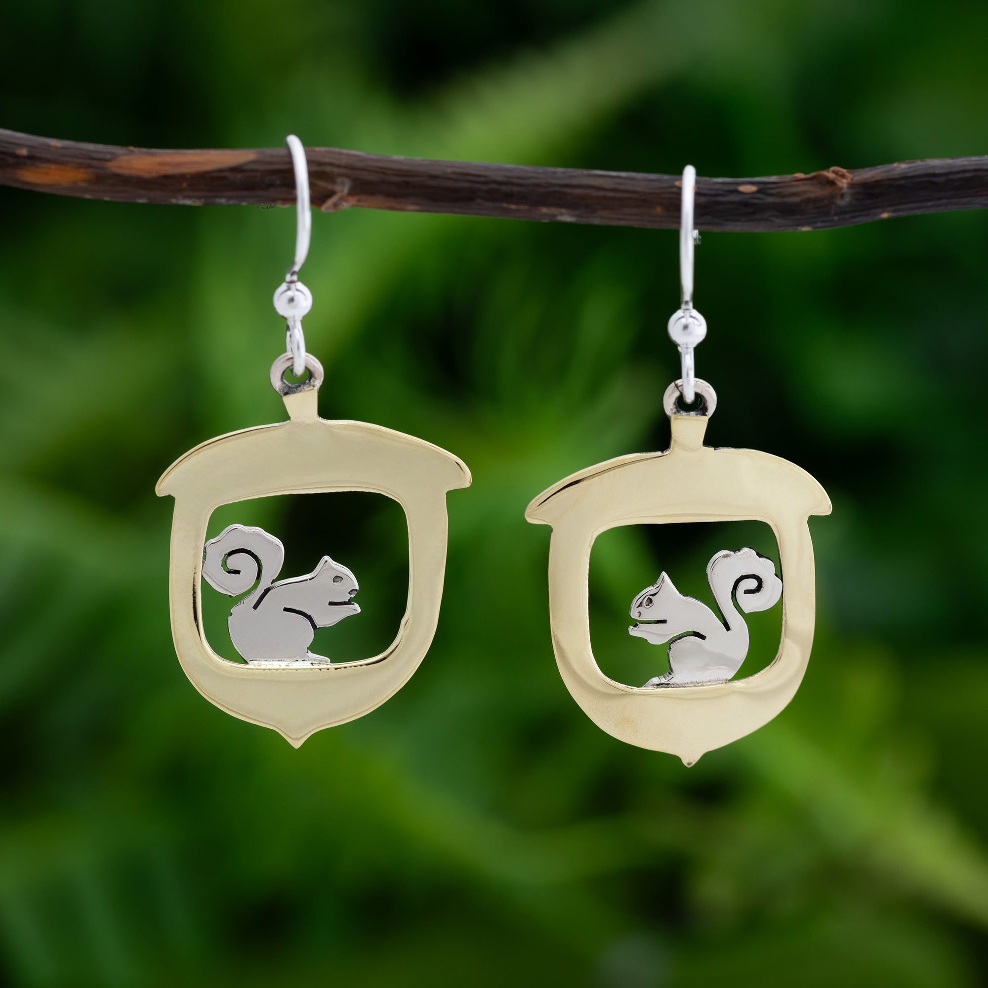 Premium Squirrel & Acorn Earrings - Handcrafted Woodland Charm