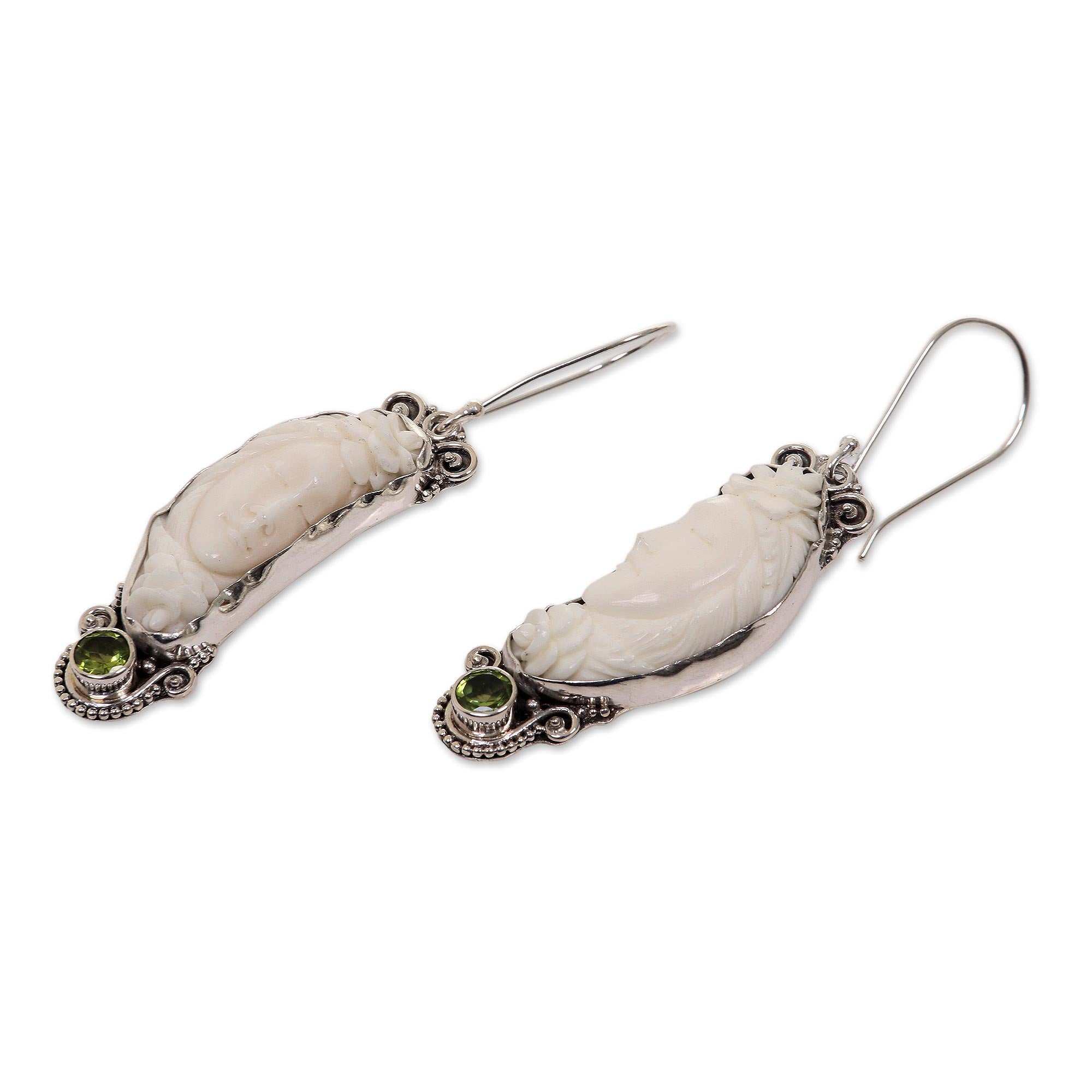 Premium Rose Queen Peridot Dangle Earrings - Handcrafted Sterling Silver