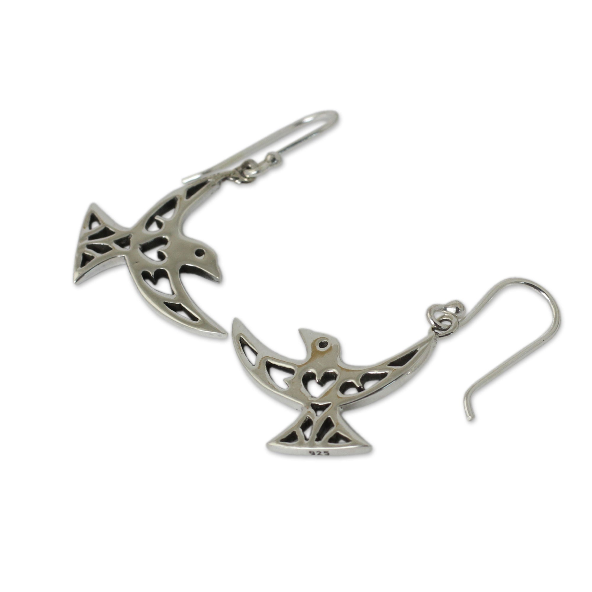 Premium Fly Me Away Handcrafted Sterling Silver Bird Hook Earrings