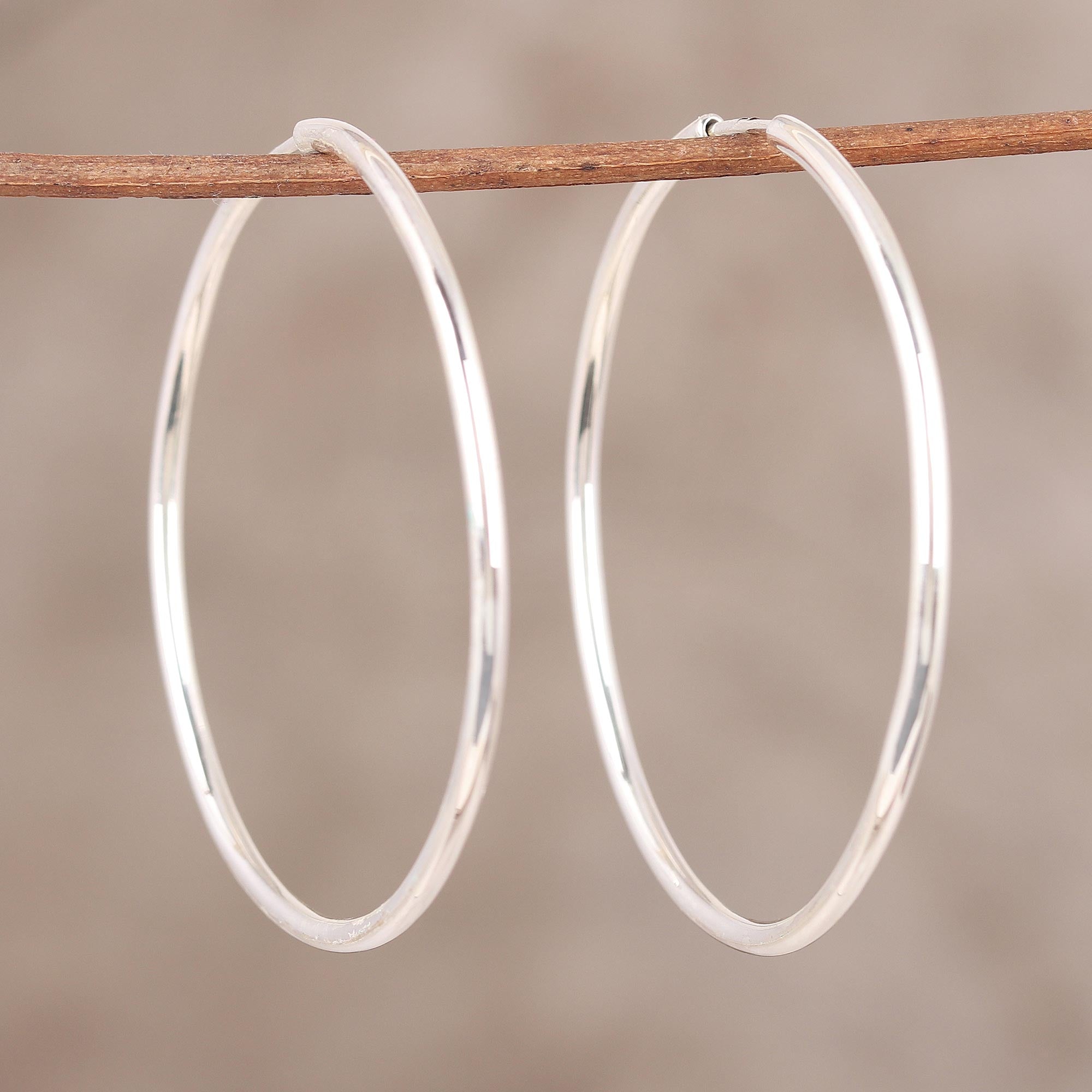 Premium Timeless Charm Polished Sterling Silver Endless Hoop Earrings