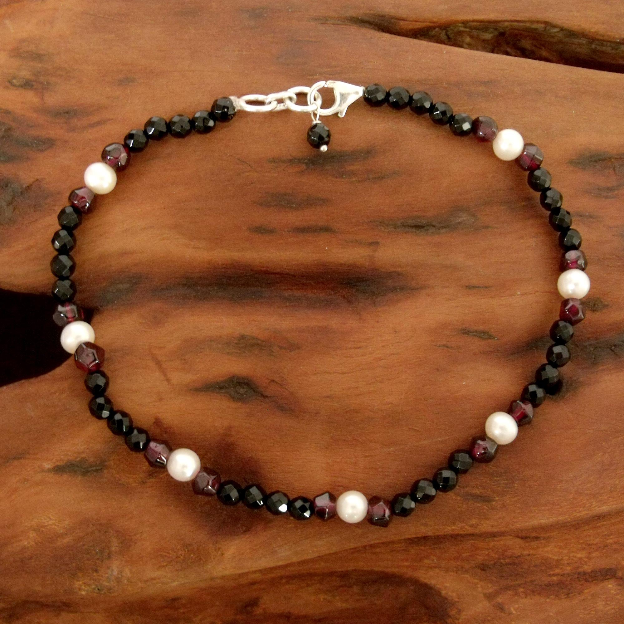 Premium Friendship Multi-Gemstone Pearl Anklet - Elegance & Protection