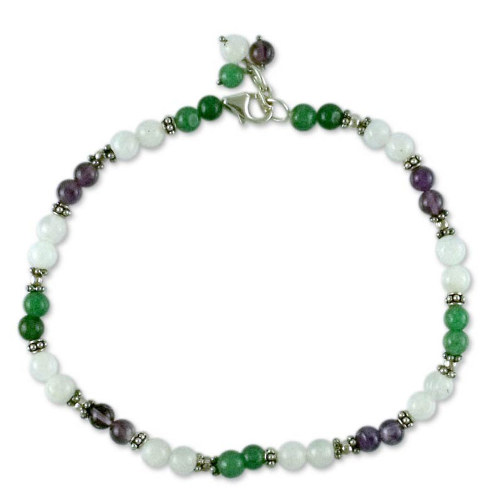 Premium Multi-Gem Aventurine Anklet - Handcrafted Elegance