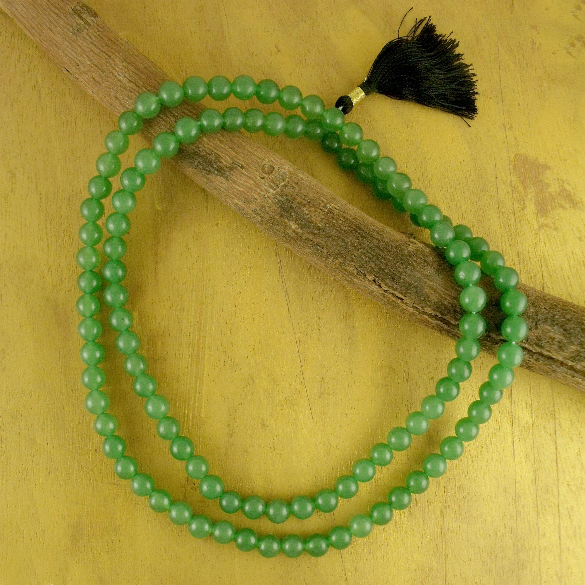 Premium Aventurine Jap Mala Necklace - Handcrafted Prayer Beads for Meditation & Luck