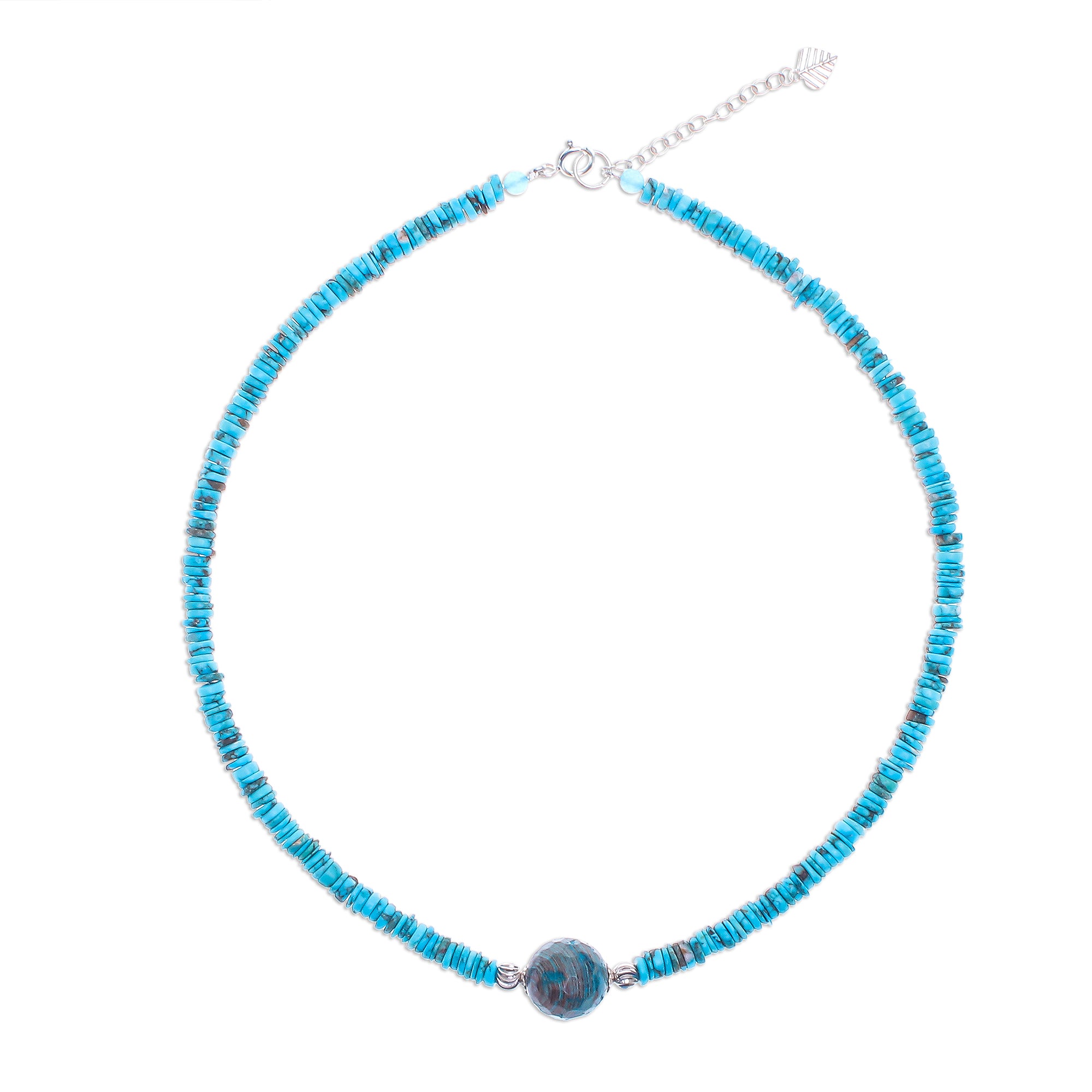 Premium Earth & Water Turquoise Agate Necklace – Handcrafted Elegance