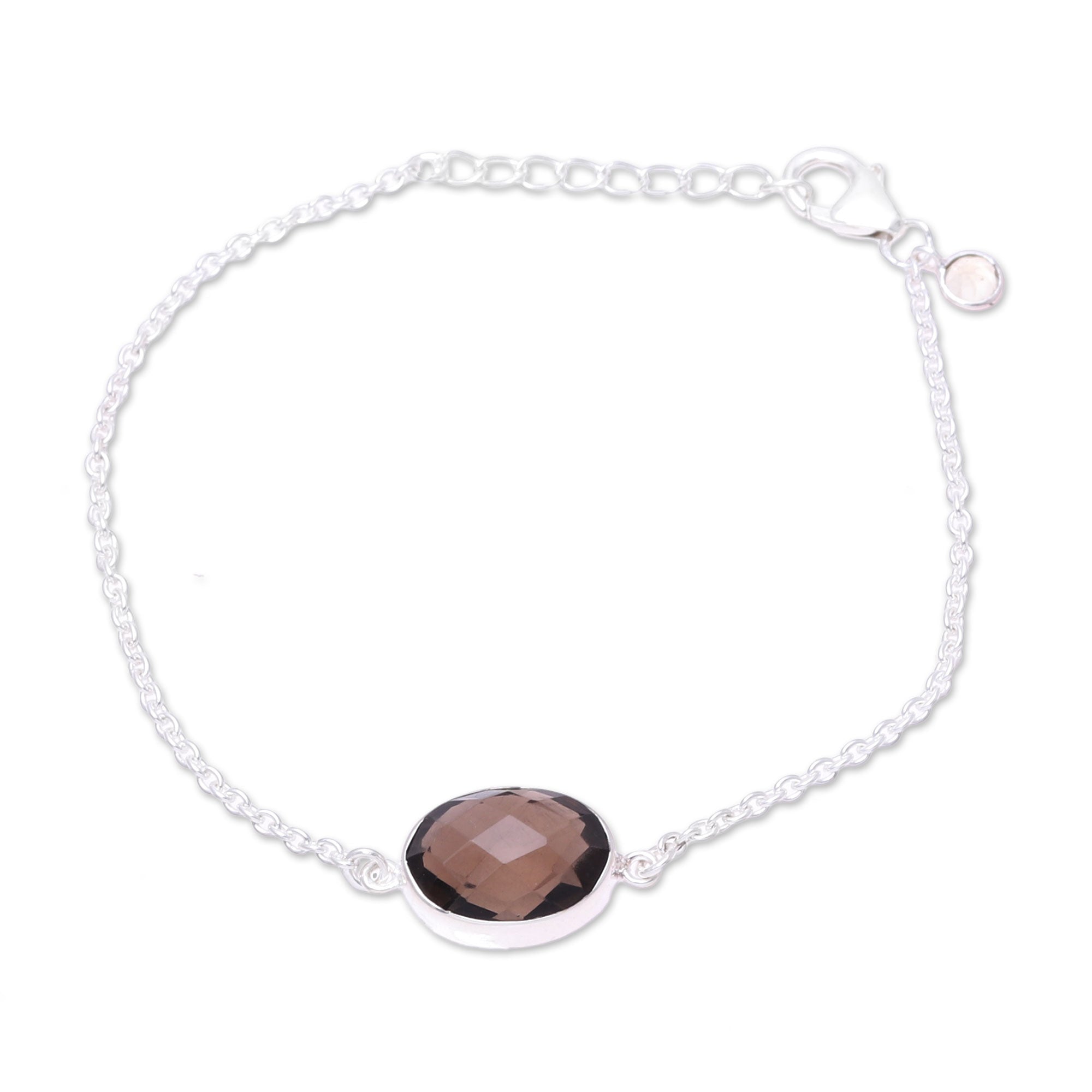 Premium Smoky Quartz & Citrine Pendant Bracelet - Handcrafted in India