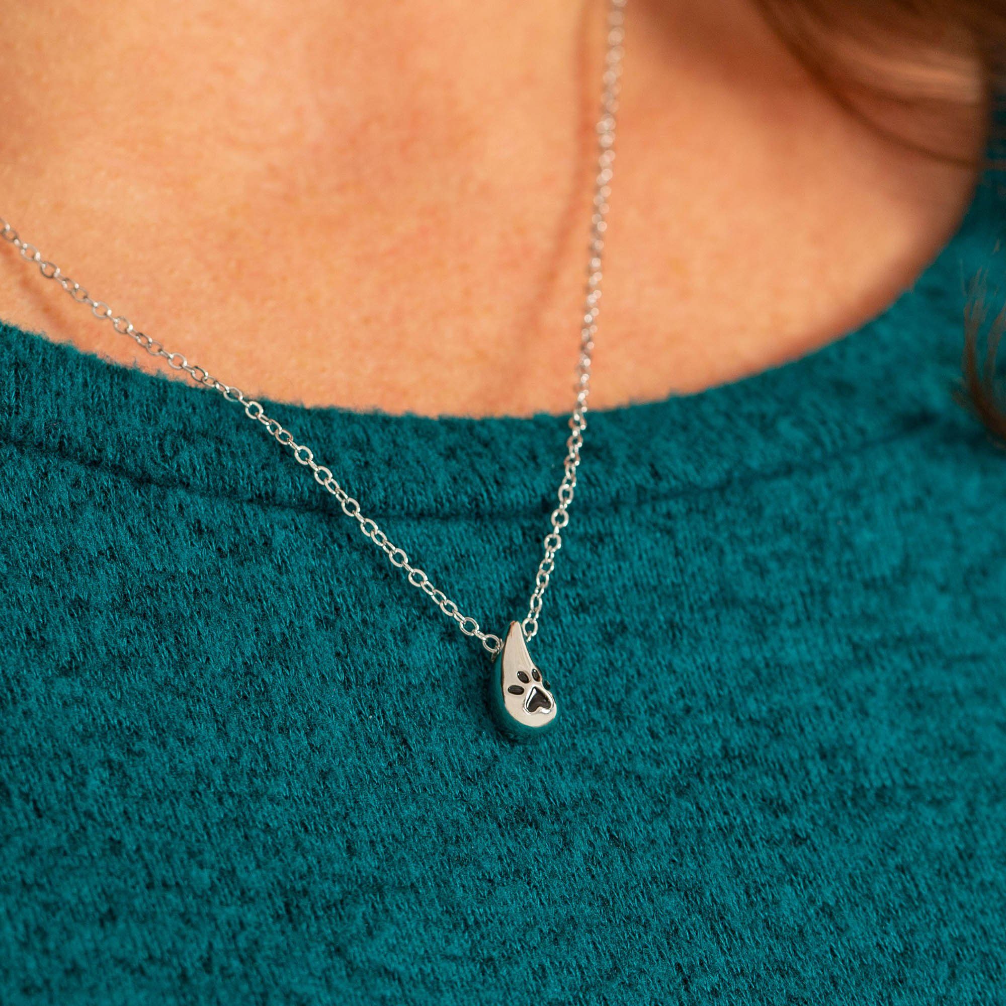 Premium Always With Me Paw Teardrop Memorial Necklace