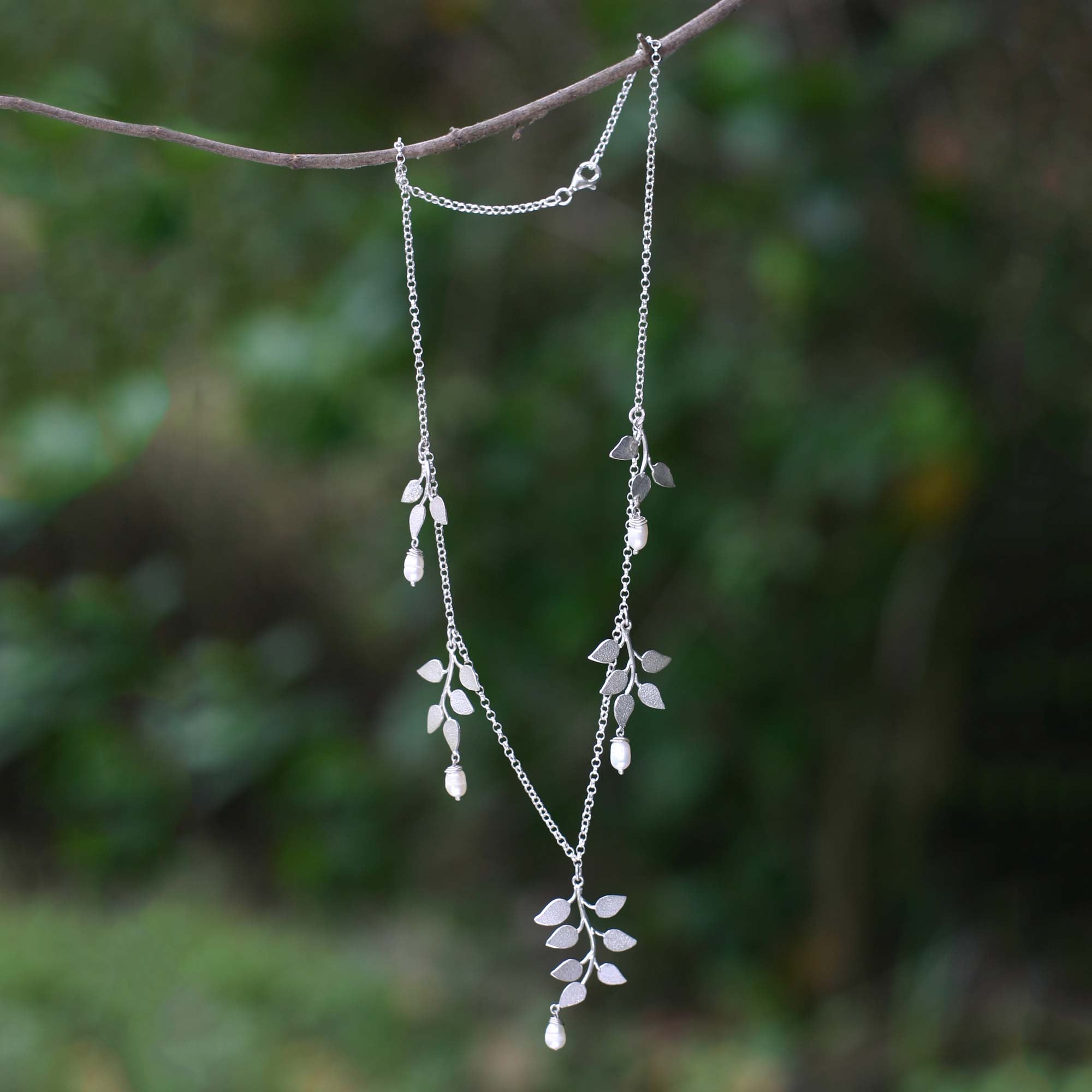 Premium Cloud Forest Pearl Necklace - Handmade Sterling Silver Jewelry