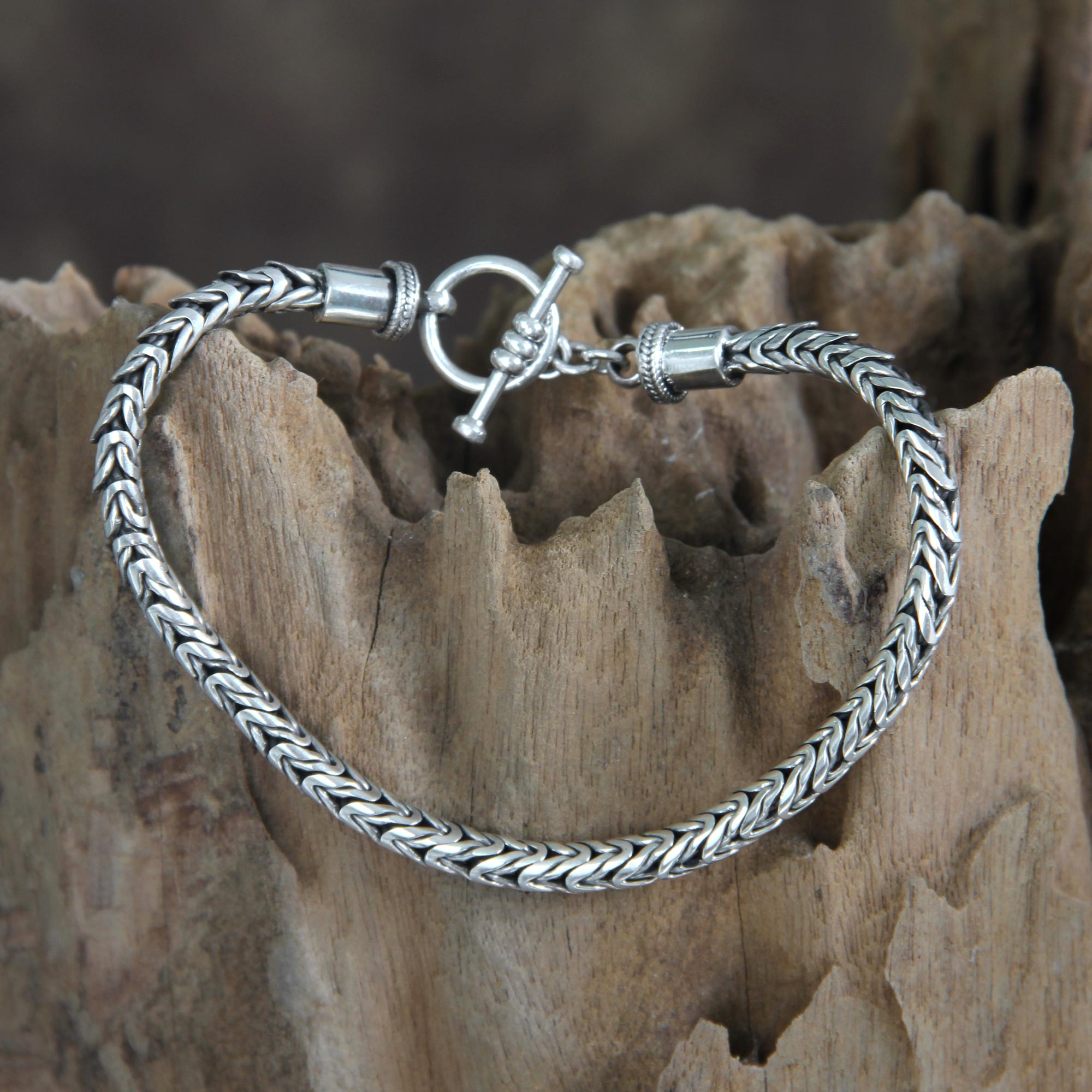 Premium Dragon Tail Sterling Silver Bracelet for Men - Handcrafted & Unique