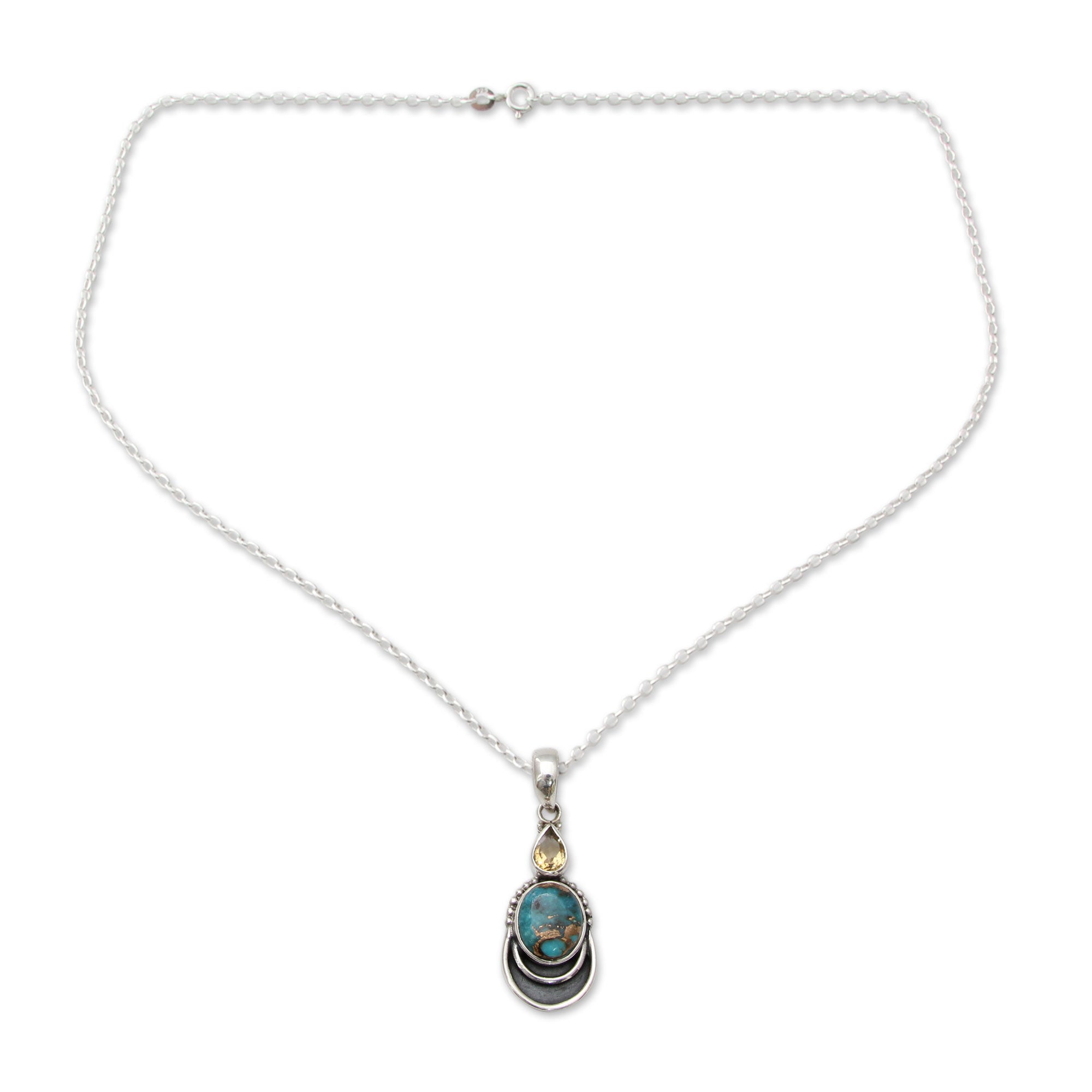 Premium Eternal Allure Multi-Gem Silver Necklace