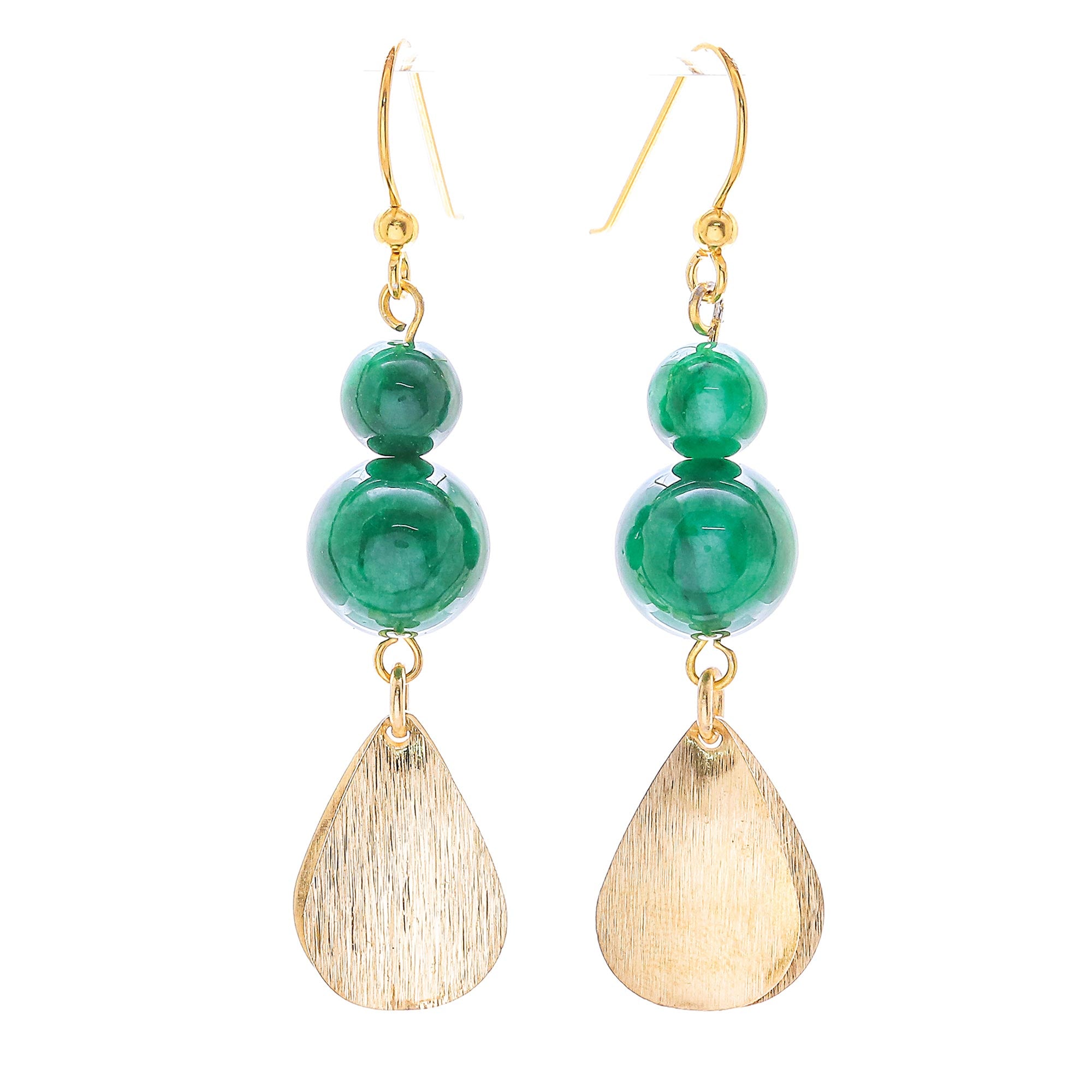 Premium Green Quartz Dangle Earrings - Handcrafted in Thailand