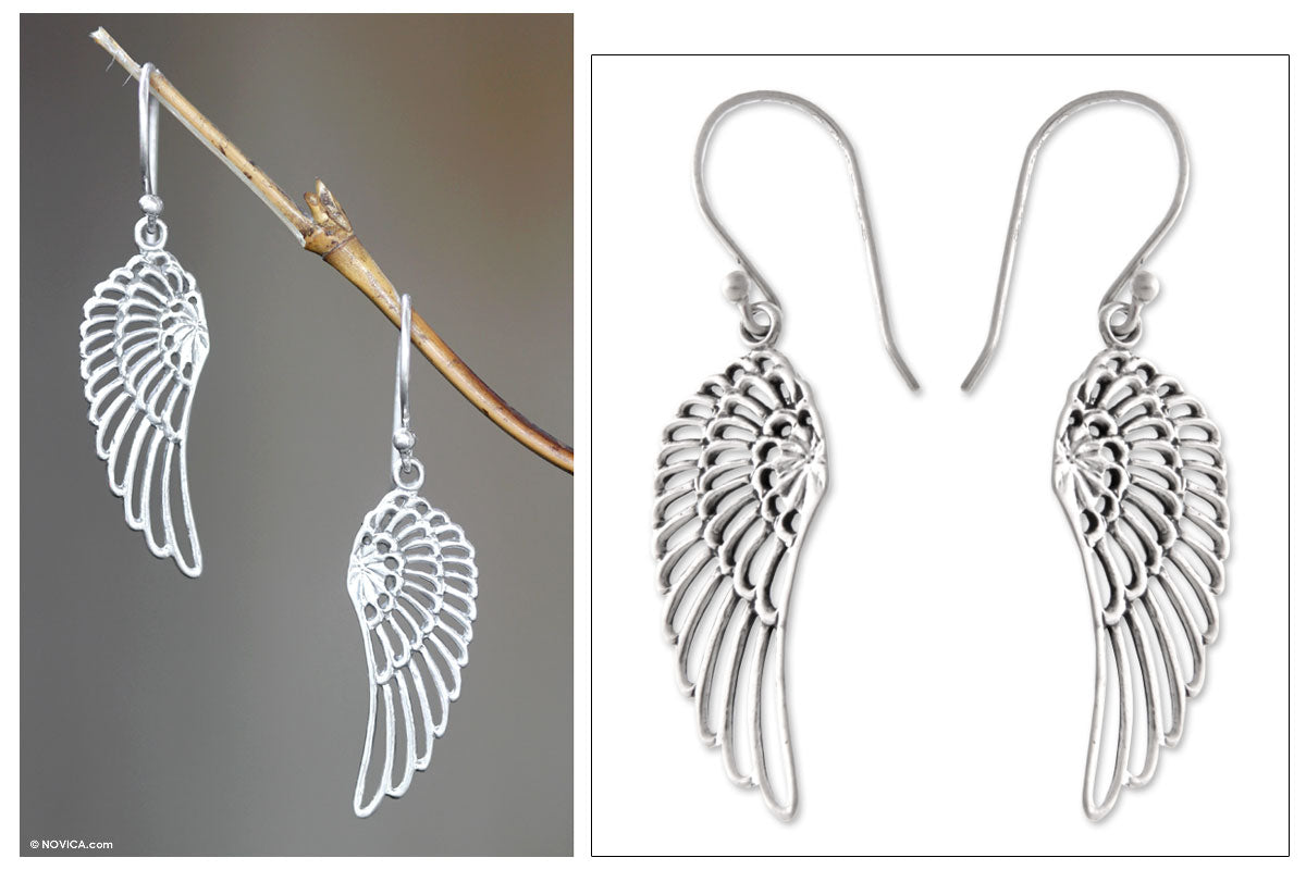 Premium Angelic Sterling Silver Dangle Earrings - Ultimate Elegance