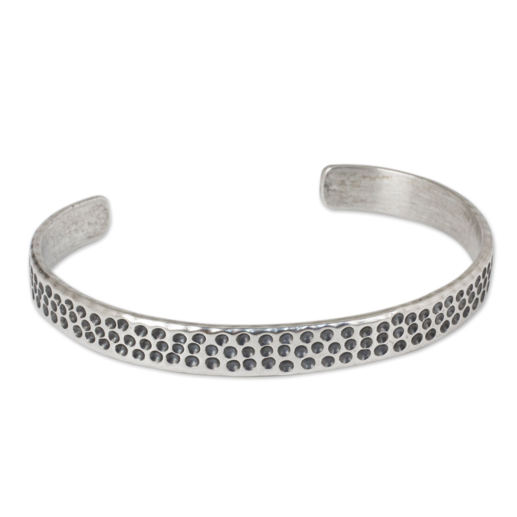 Premium Sterling Silver Cuff Bracelet - Nature's Way Slender Design