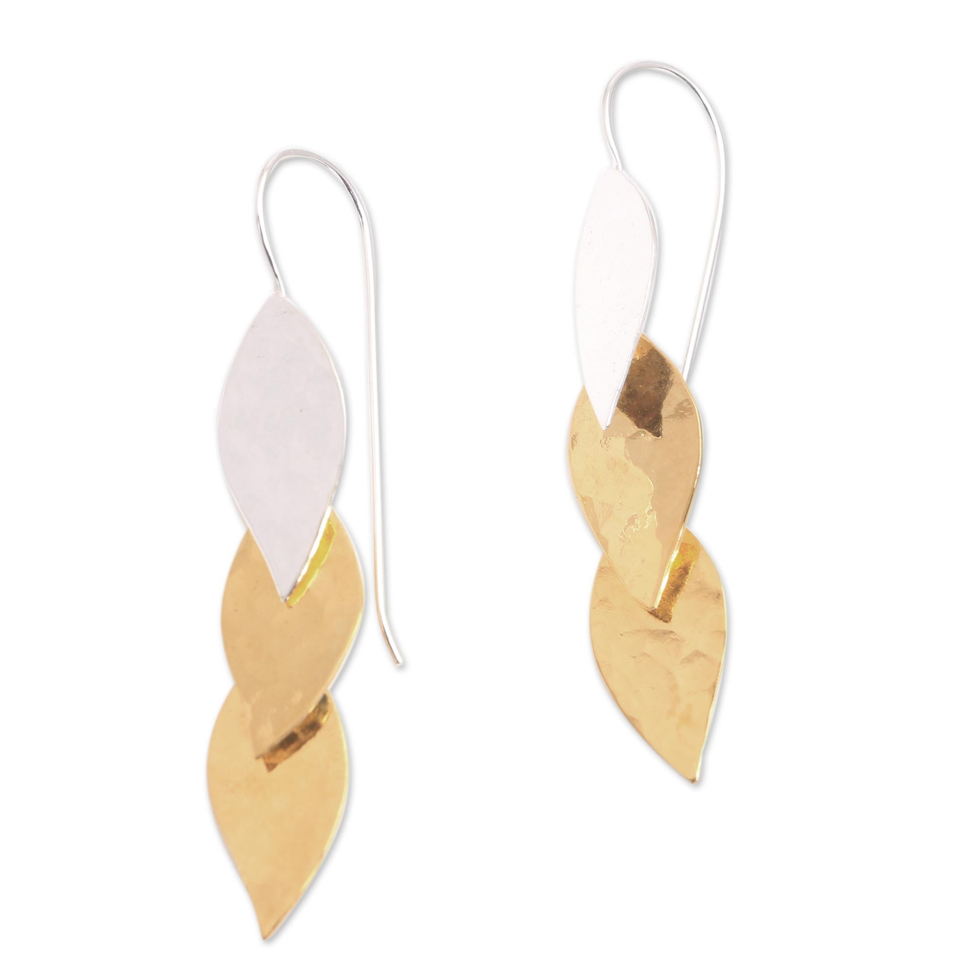 Premium Fall Gold Modern Dangle Earrings - Handcrafted in Bali