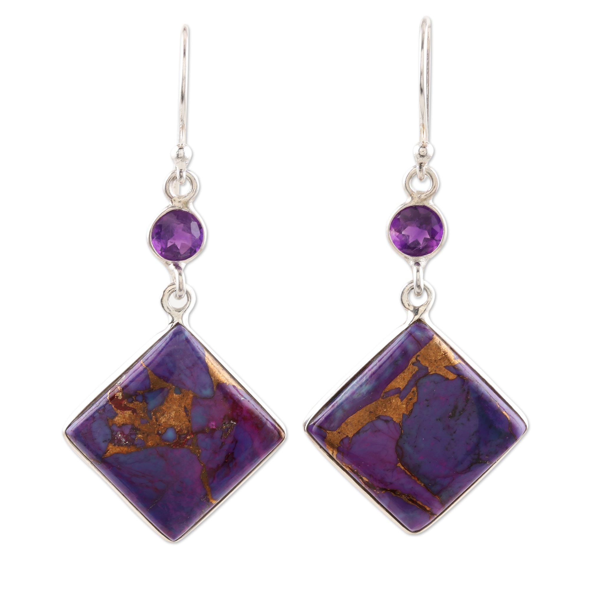 Premium Amethyst and Sterling Silver Dangle Earrings - Regal Purple Elegance