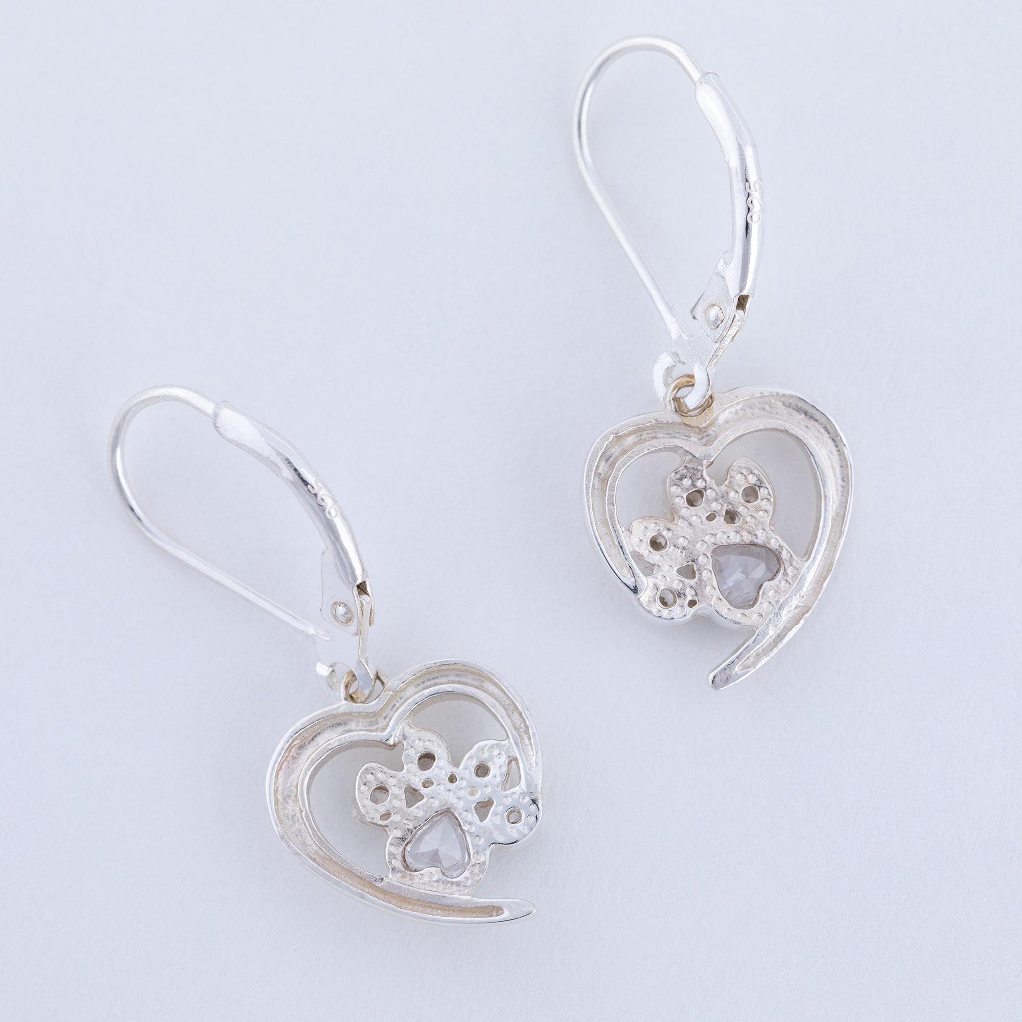 Premium Sterling Silver Birthstone Paw Print Earrings - Always in My Heart