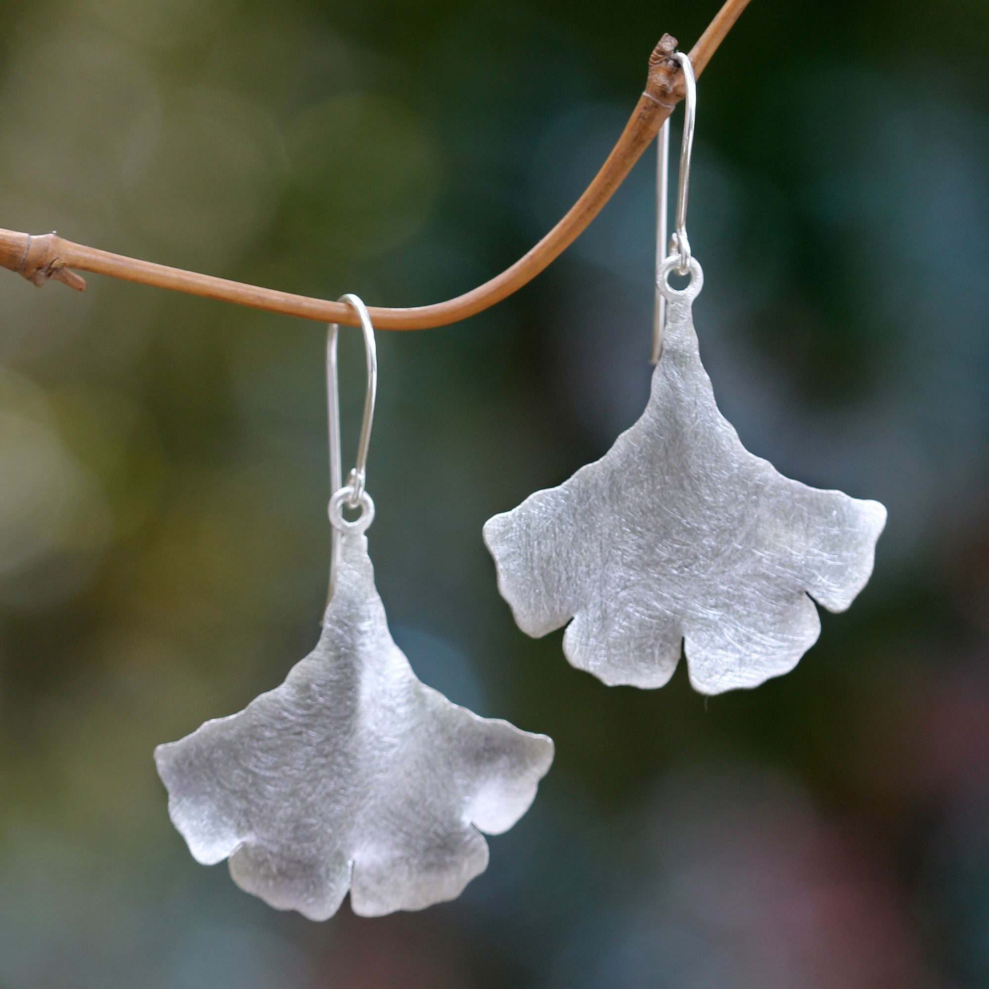 Premium Celery Leaf Sterling Silver Earrings – Handcrafted in Bali