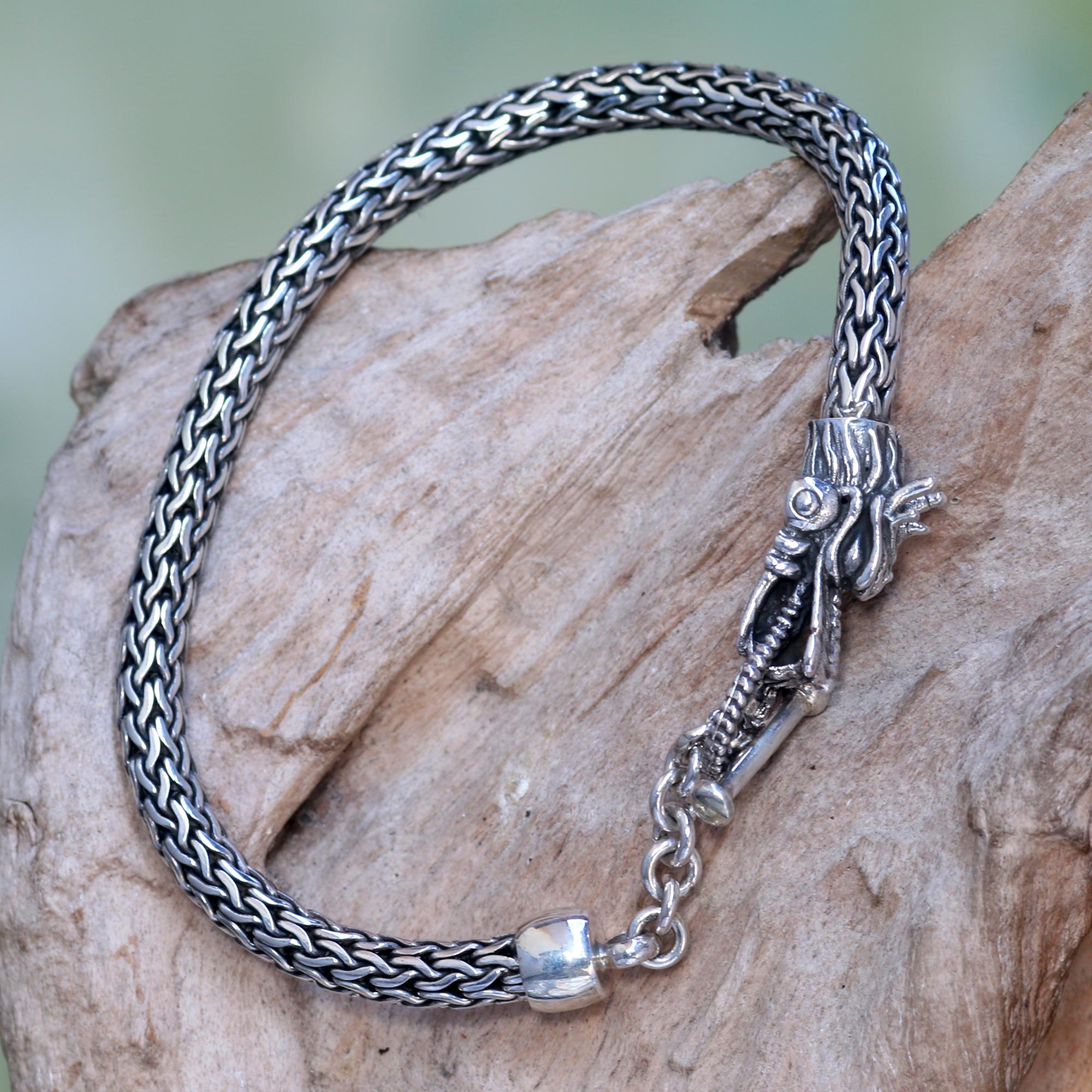 Premium Dragon Tale Sterling Silver Bracelet - Handcrafted Luxury