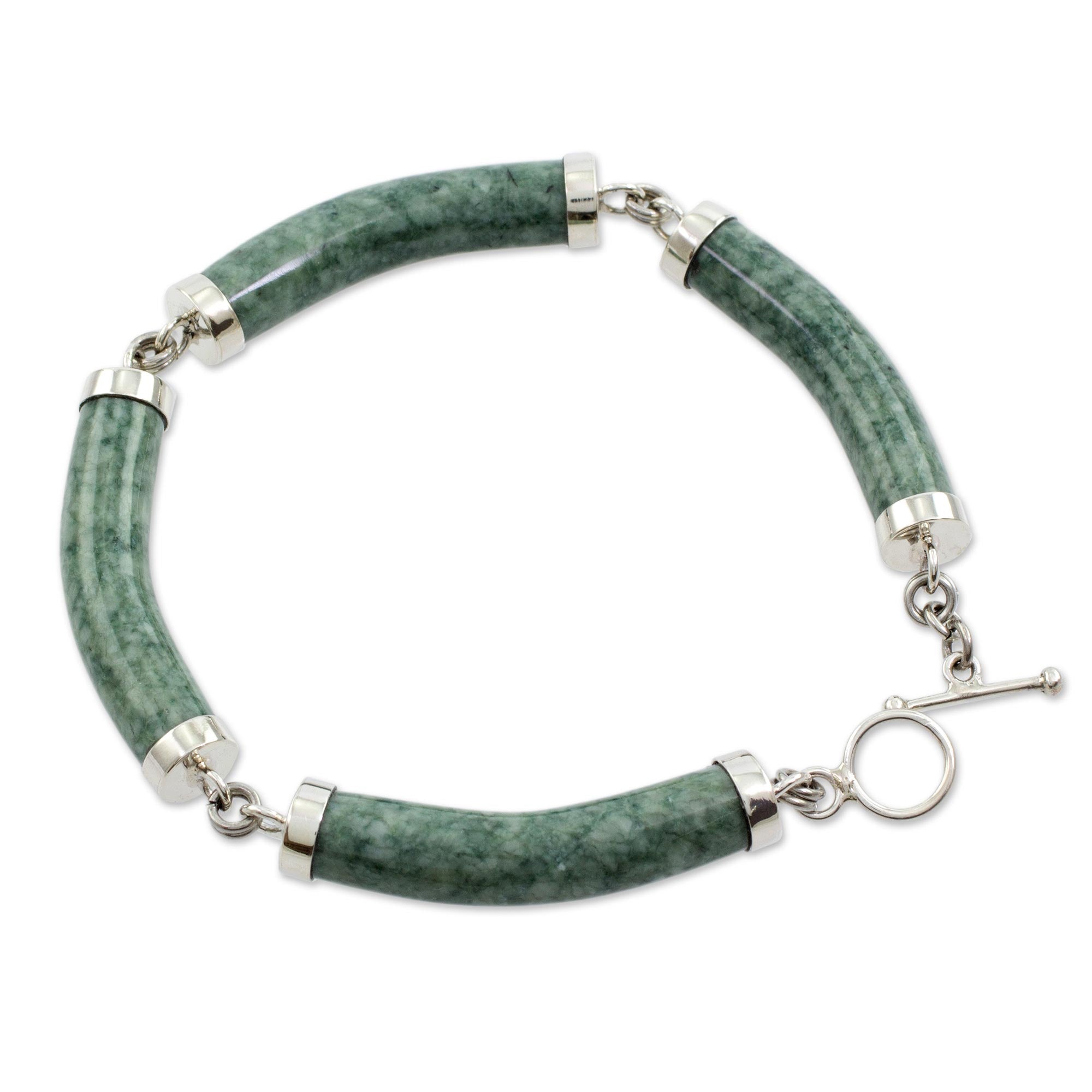 Premium Artisan Green Jade Link Bracelet - Handcrafted Luxury