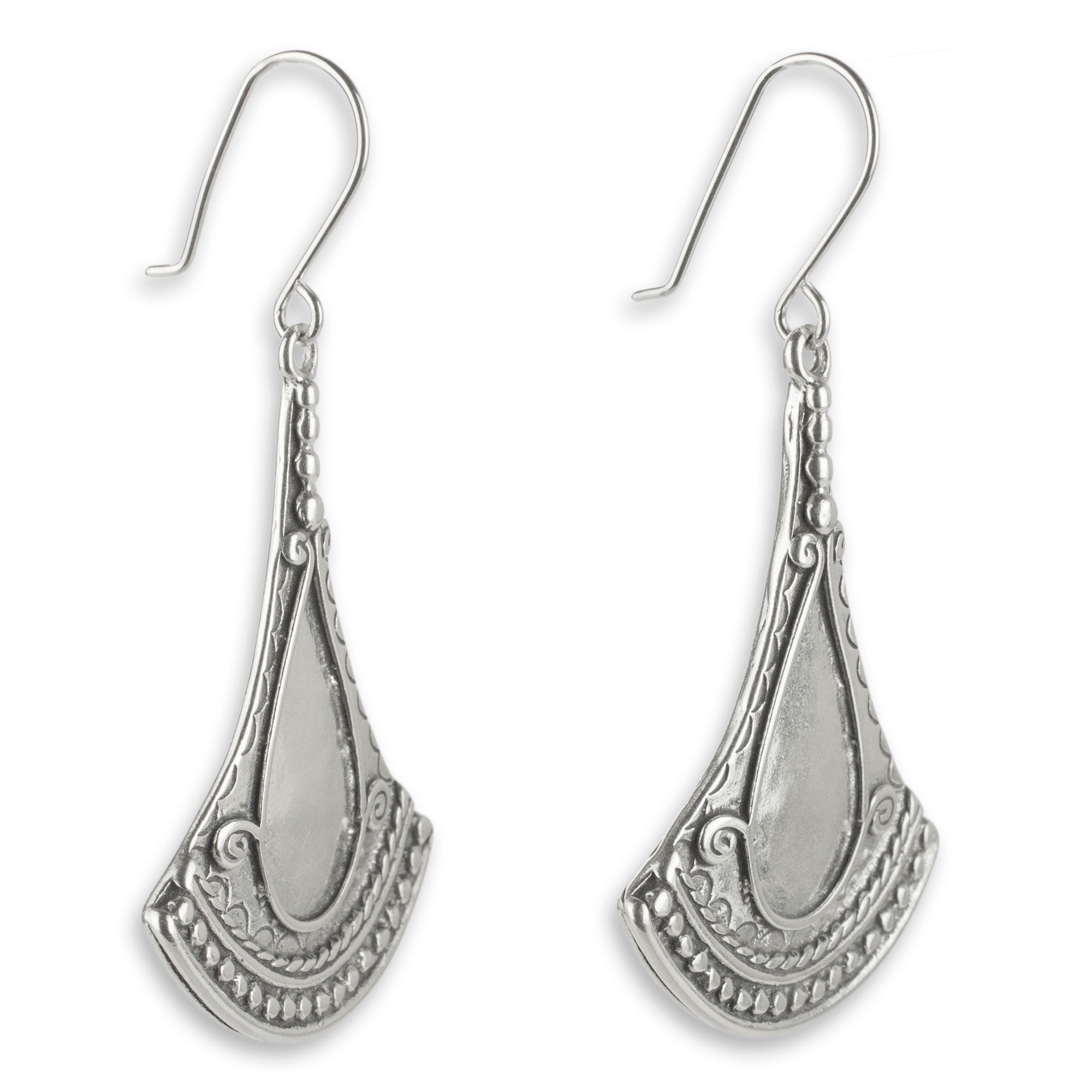 Premium Mexican Fantasy Taxco Silver Dangle Earrings - Handcrafted Elegance