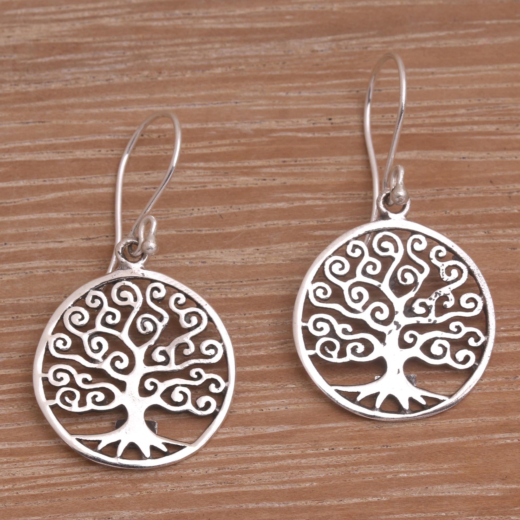 Premium Tree of Dreams Sterling Silver Dangle Earrings - Handmade Elegance