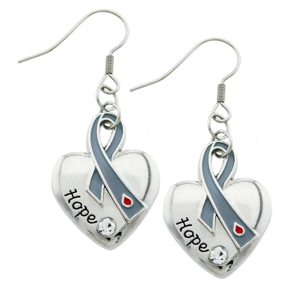 Premium Hope Ribbon Heart Earrings - Show Your Support