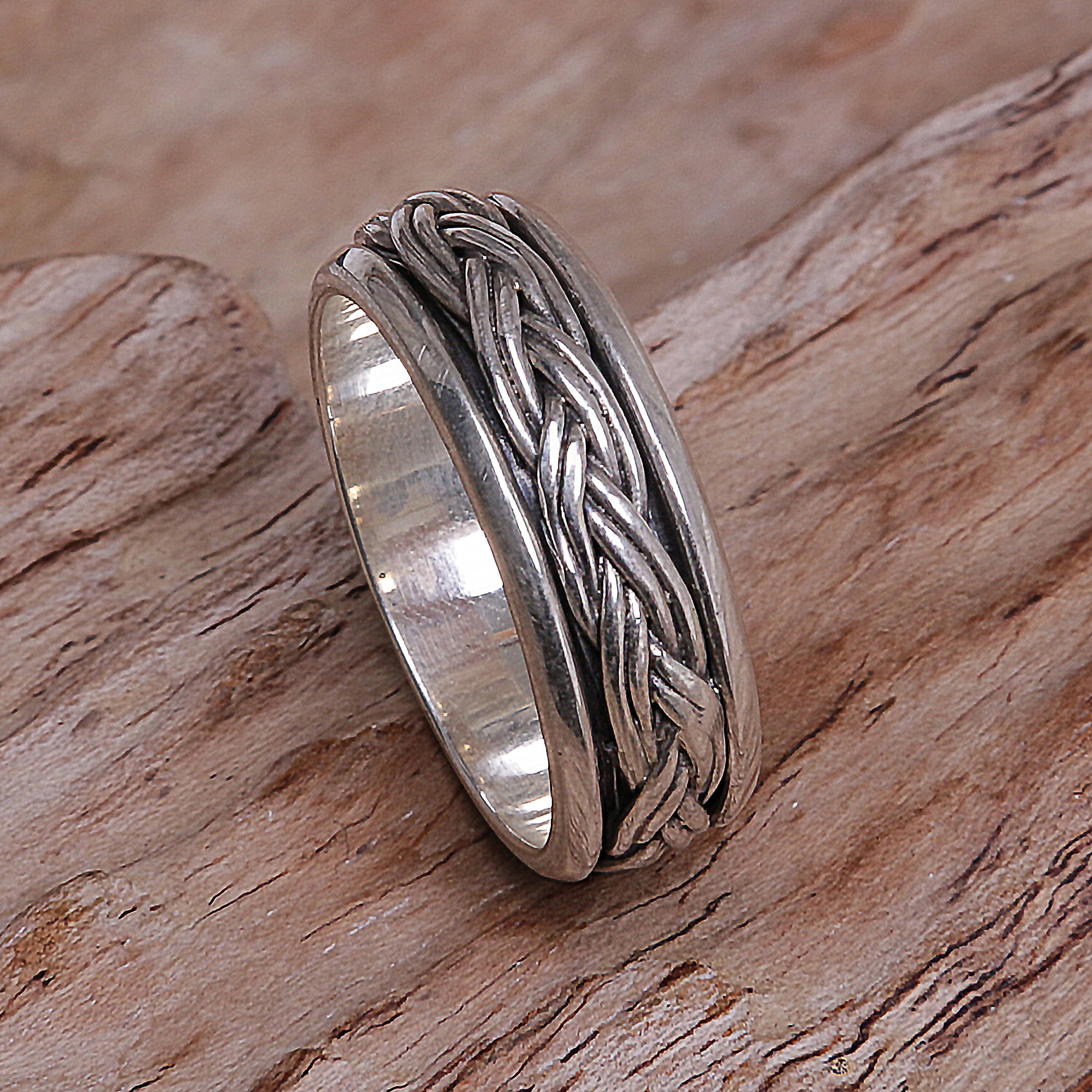 Premium Eternal Bond Silver Meditation Spinner Ring