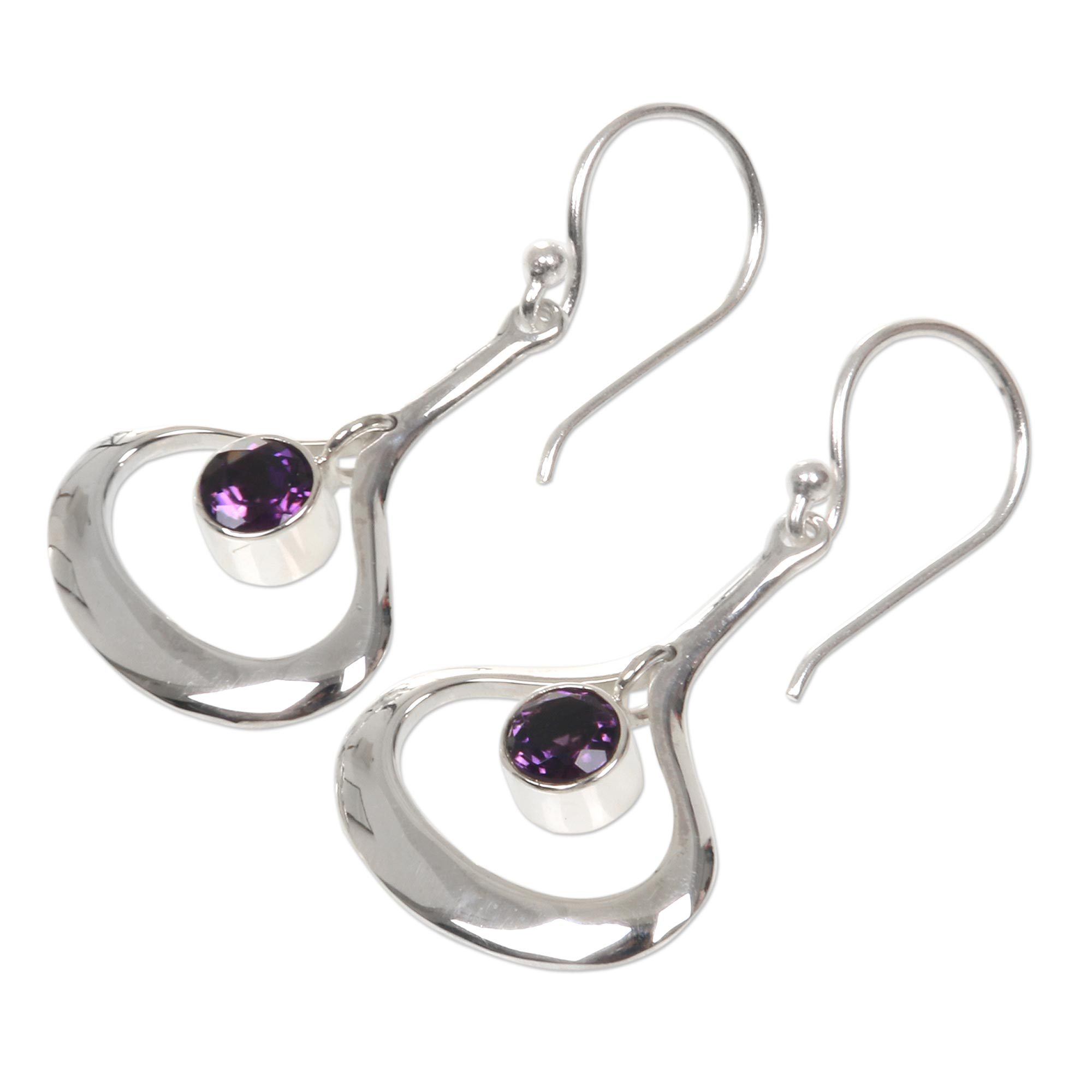 Premium Minimalist Amethyst Raindrop Earrings - Handcrafted Elegance