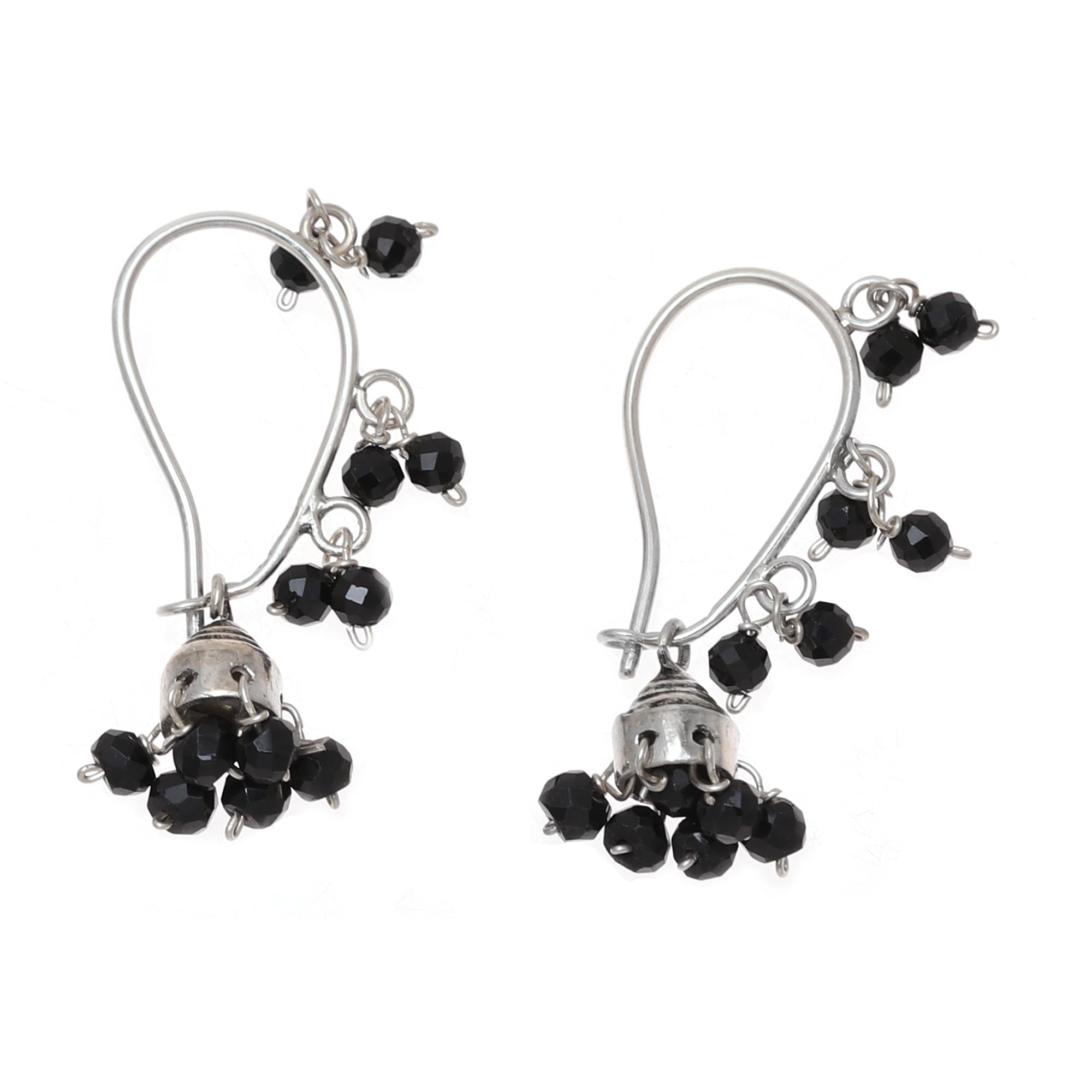 Premium Indian Onyx Chandelier Earrings – Handcrafted Sterling Silver Jewelry