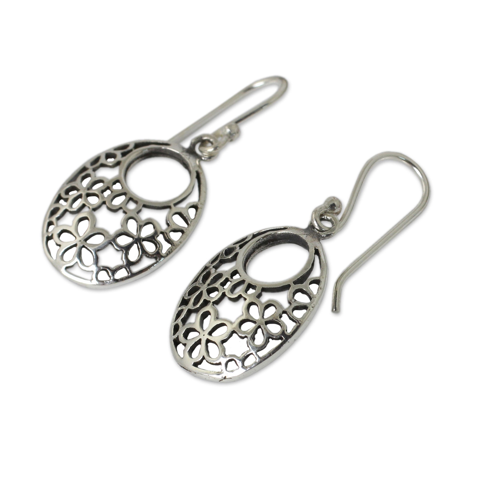 Premium Sterling Silver Blooming Trance Openwork Earrings - Handcrafted Elegance