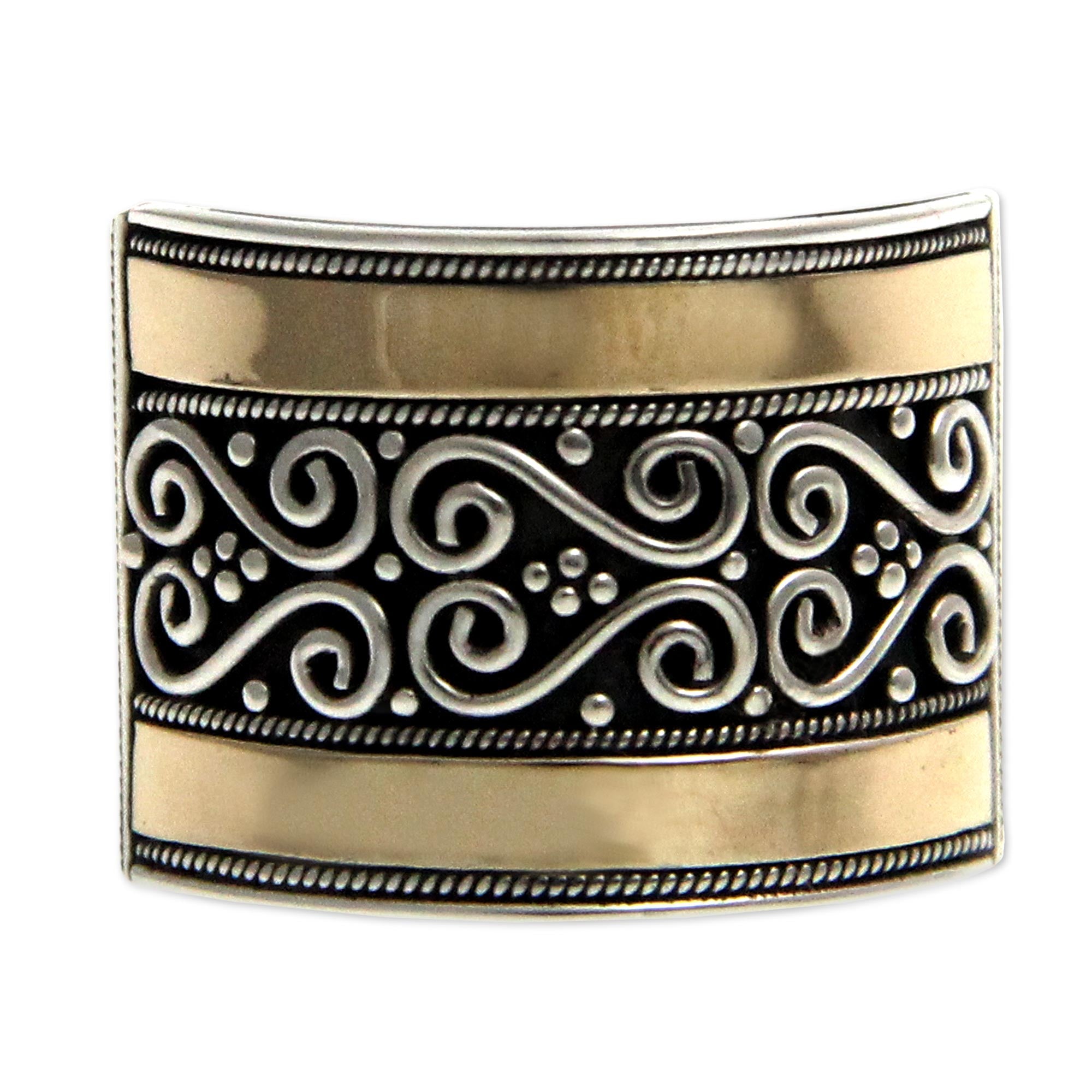 Premium Celuk Gates Sterling Silver & 18k Gold Plated Ring - Timeless Elegance