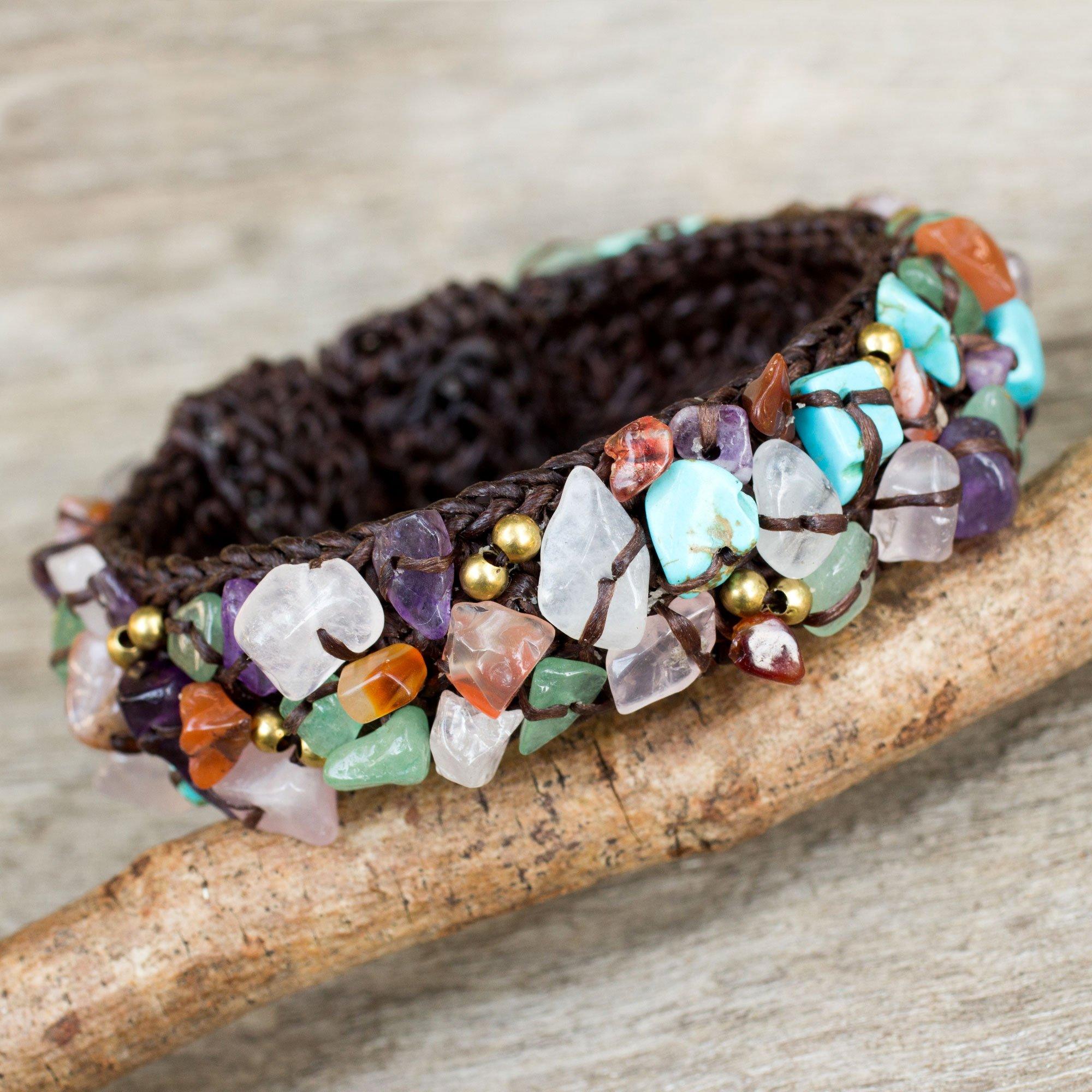 Premium Colorful Gemstone Beaded Bracelet - Handmade & Adjustable