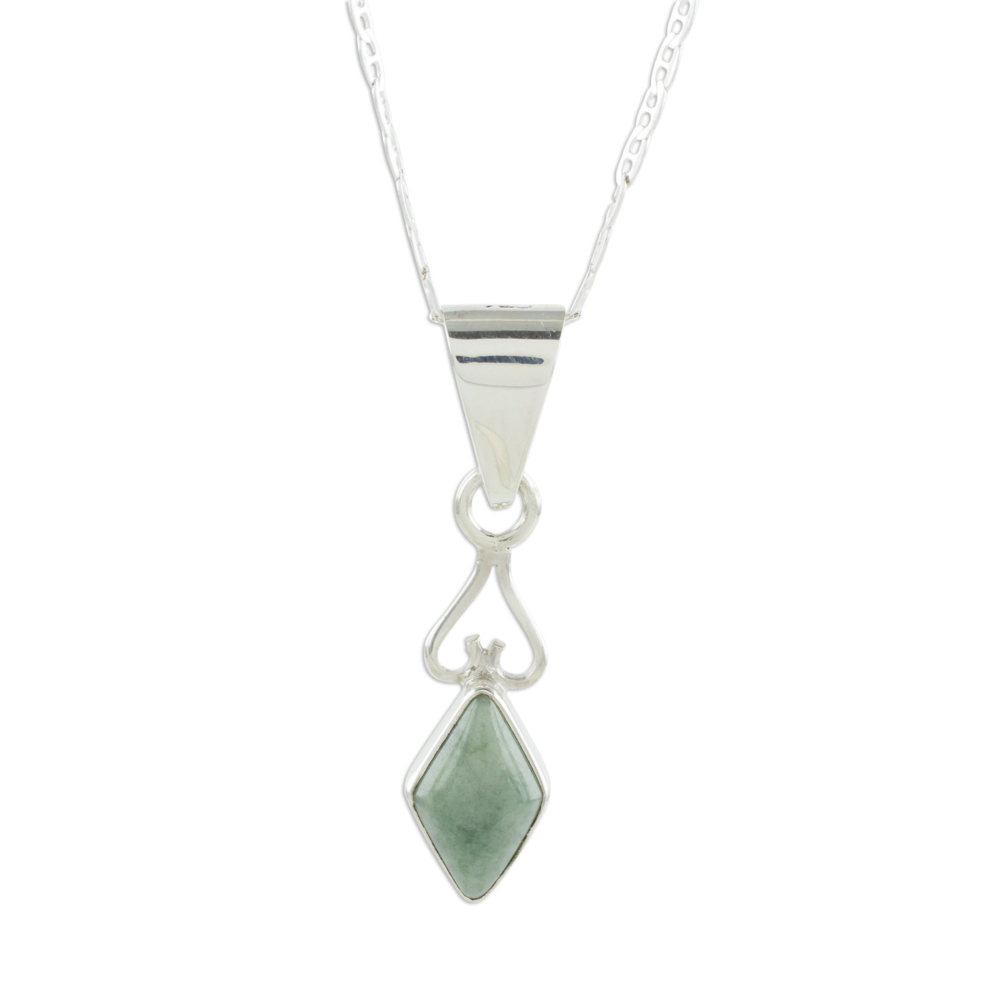 Premium Apple Green Jade Pendant Necklace – Handcrafted in Guatemala