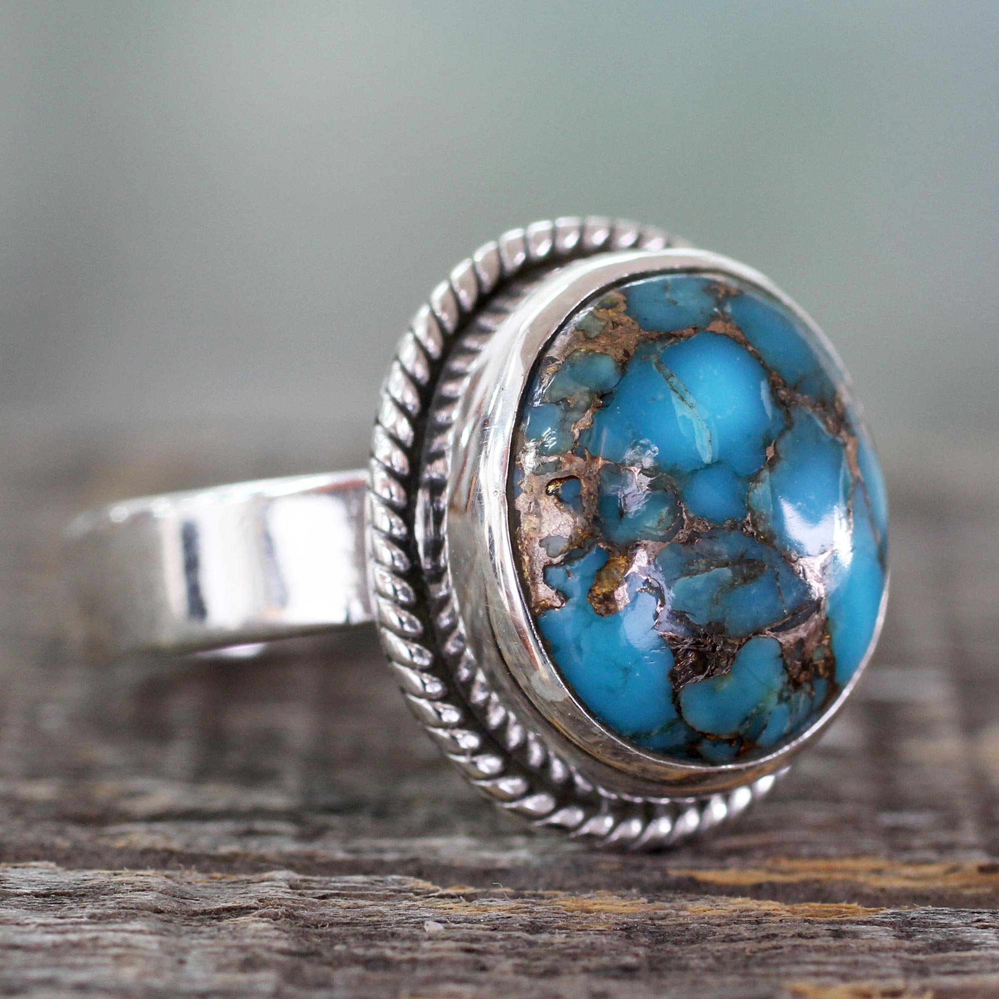 Premium Blue Sky Sterling Silver Ring – Handcrafted in Jaipur