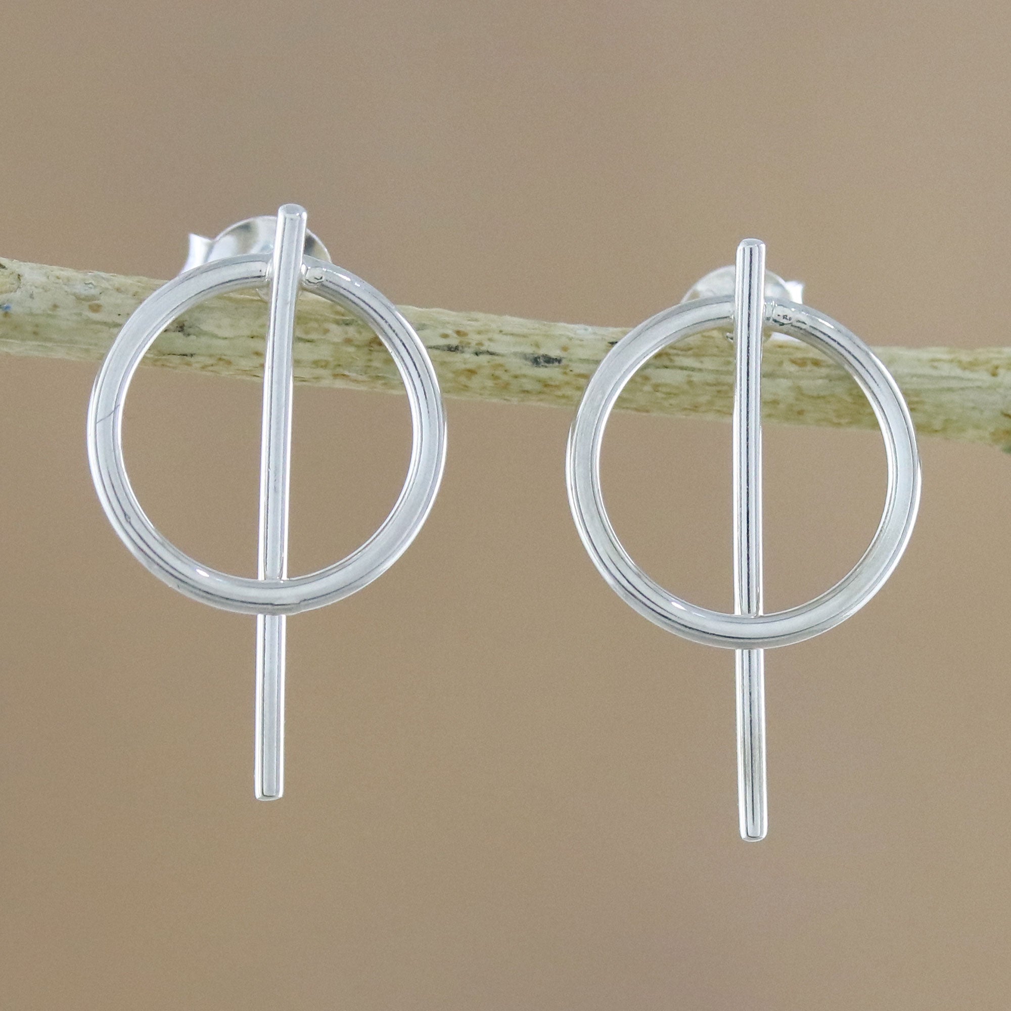 Premium Modern Glyphs Geometric Drop Earrings - Handcrafted Sterling Silver