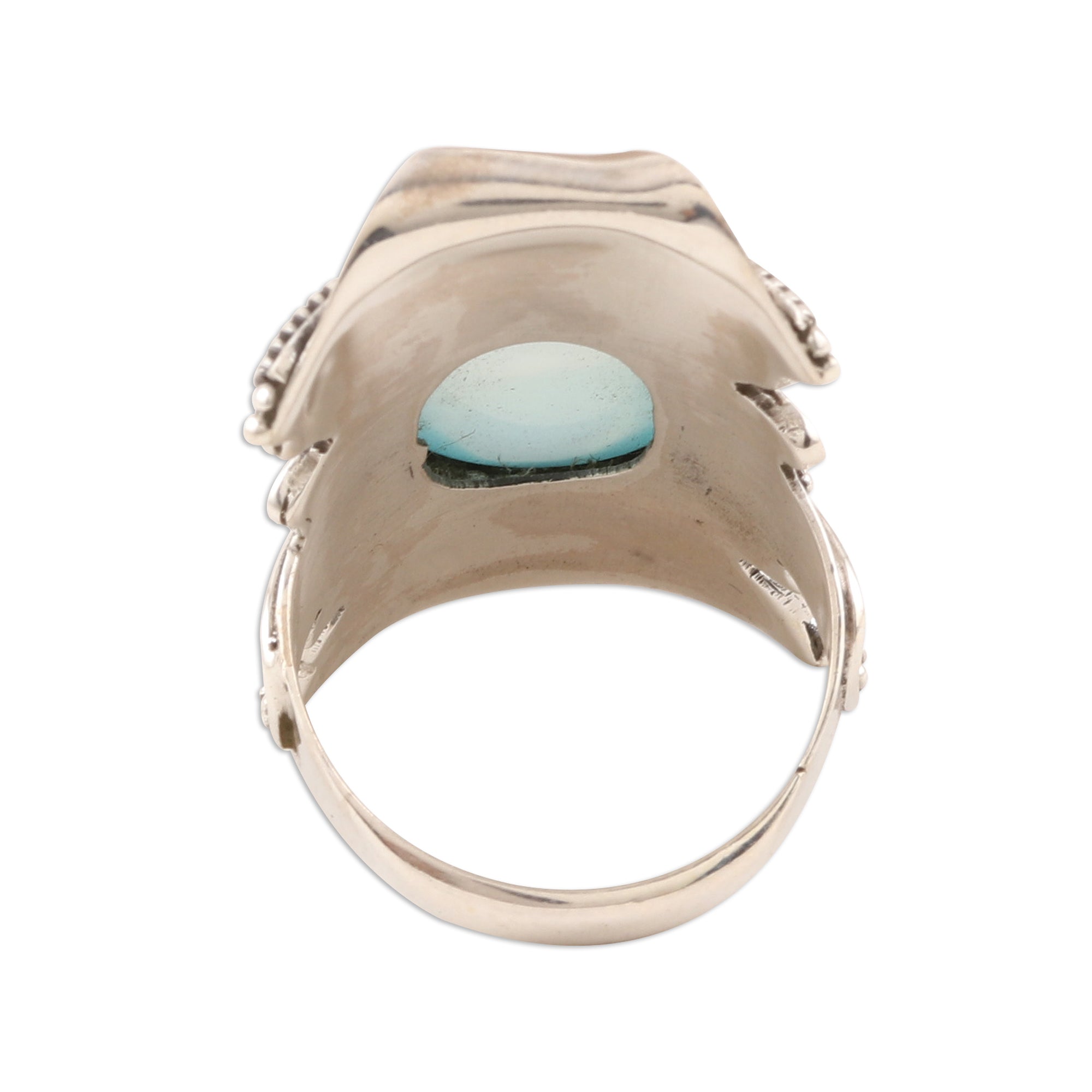 Premium Rajasthan Realm Aqua Chalcedony Sterling Silver Cocktail Ring