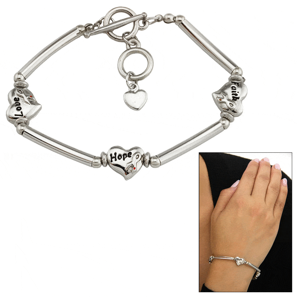 Premium Faith Hope Love Diabetes Awareness Heart Bracelet - Ultimate Inspiration!