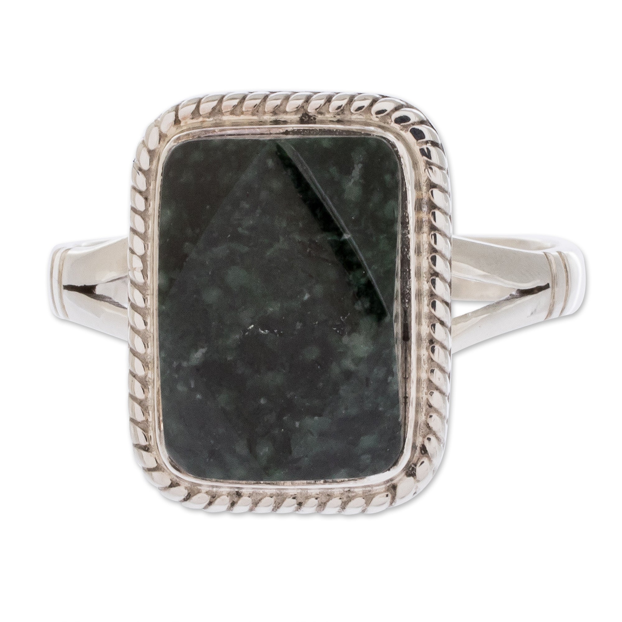 Premium Maya Forest Princess Jade Ring - Sterling Silver Elegance