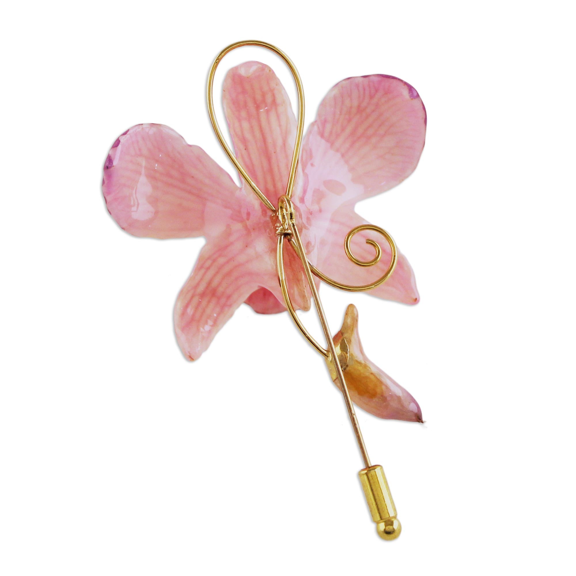 Premium Eternal Orchid Gold-Plated Brooch Pin