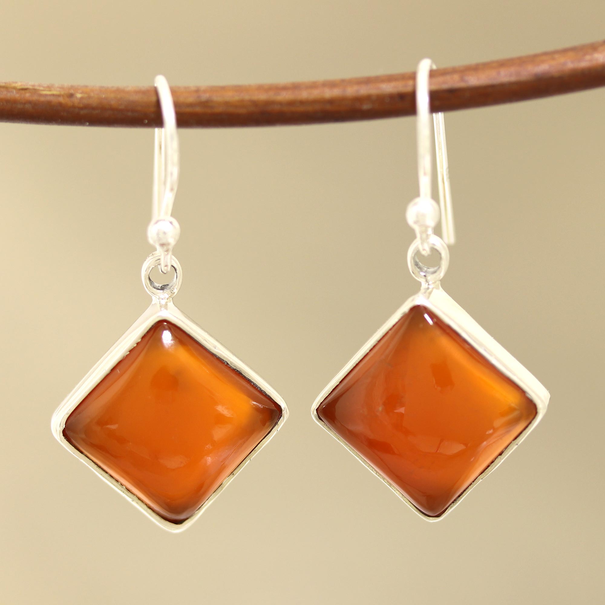 Premium Carnelian Dangle Earrings - Handcrafted Sterling Silver Jewelry