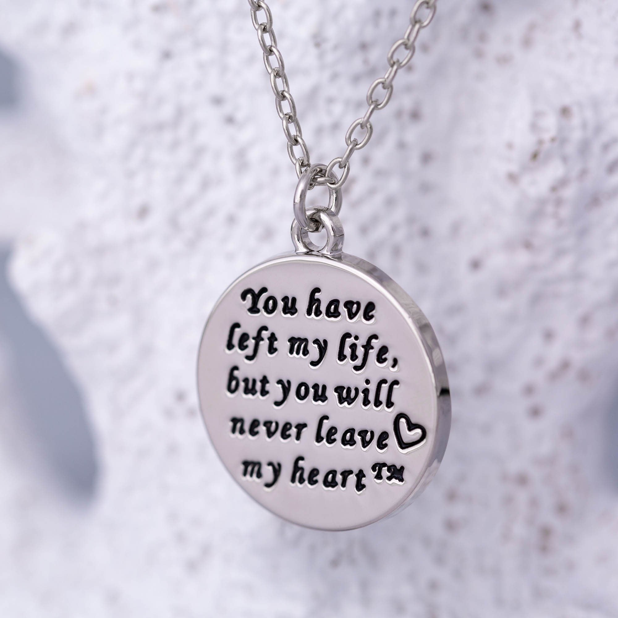 Forever in My Heart Memorial Necklace - Premium Silver-Tone Pendant