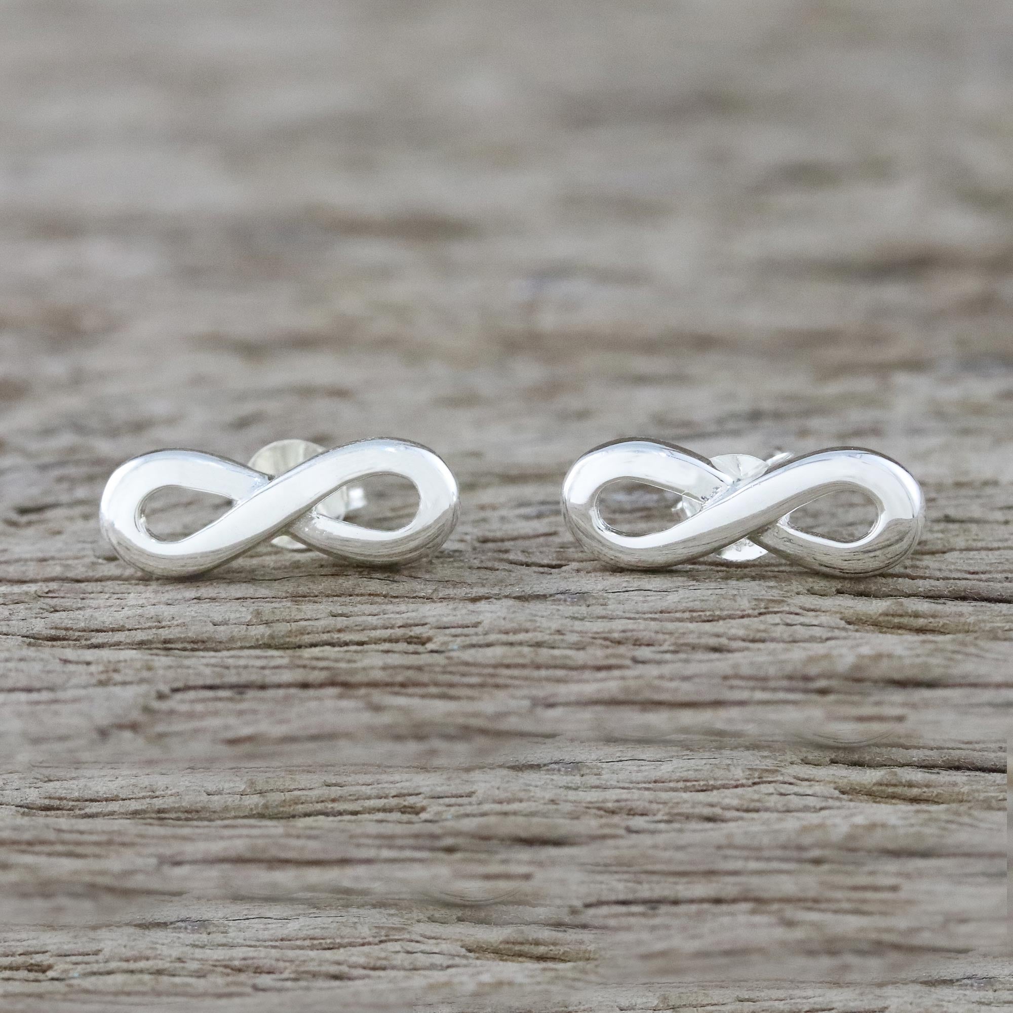 Premium Infinity Symbol Sterling Silver Earrings - Handcrafted in Thailand