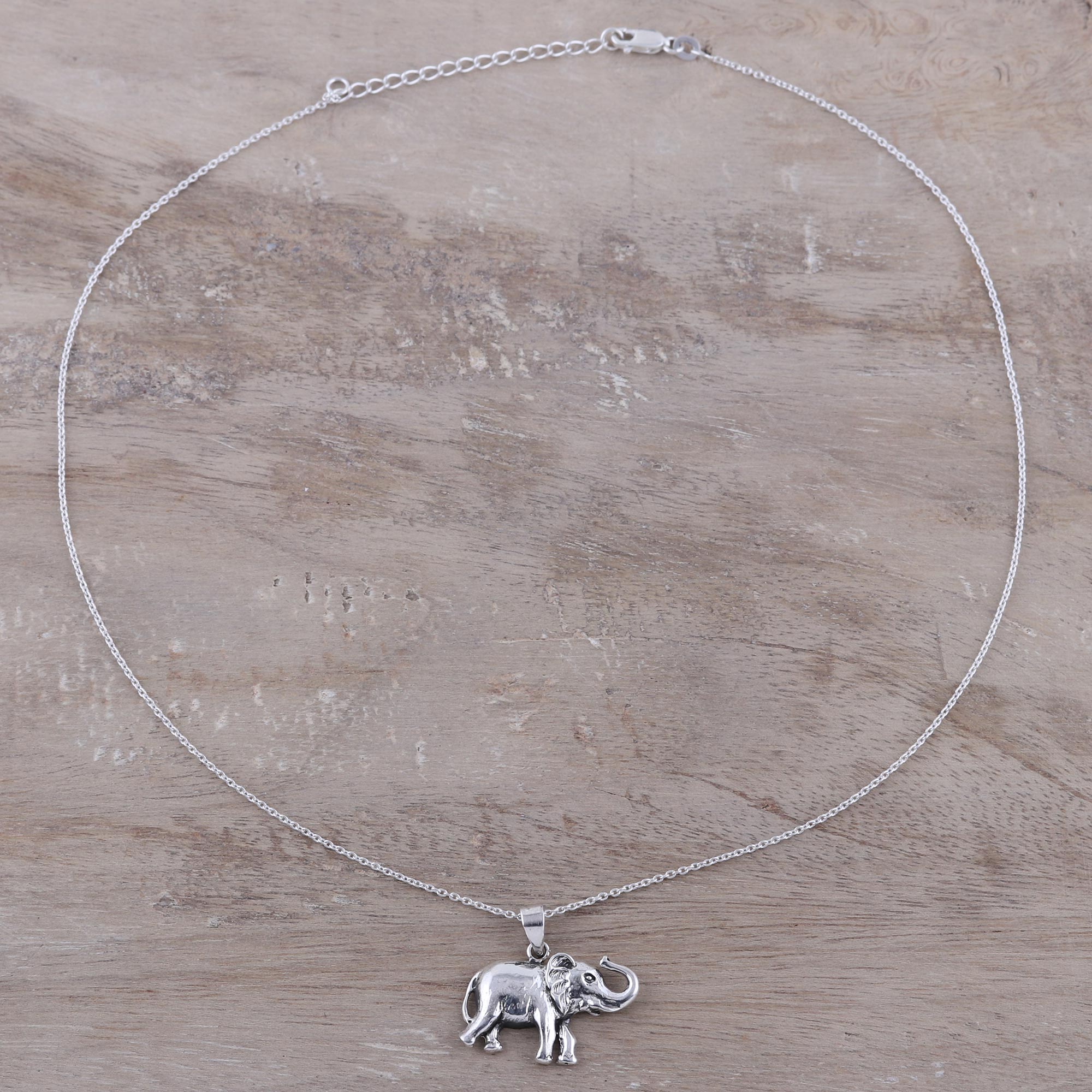 Premium Sterling Silver Elephant Pendant Necklace - Handcrafted Elegance