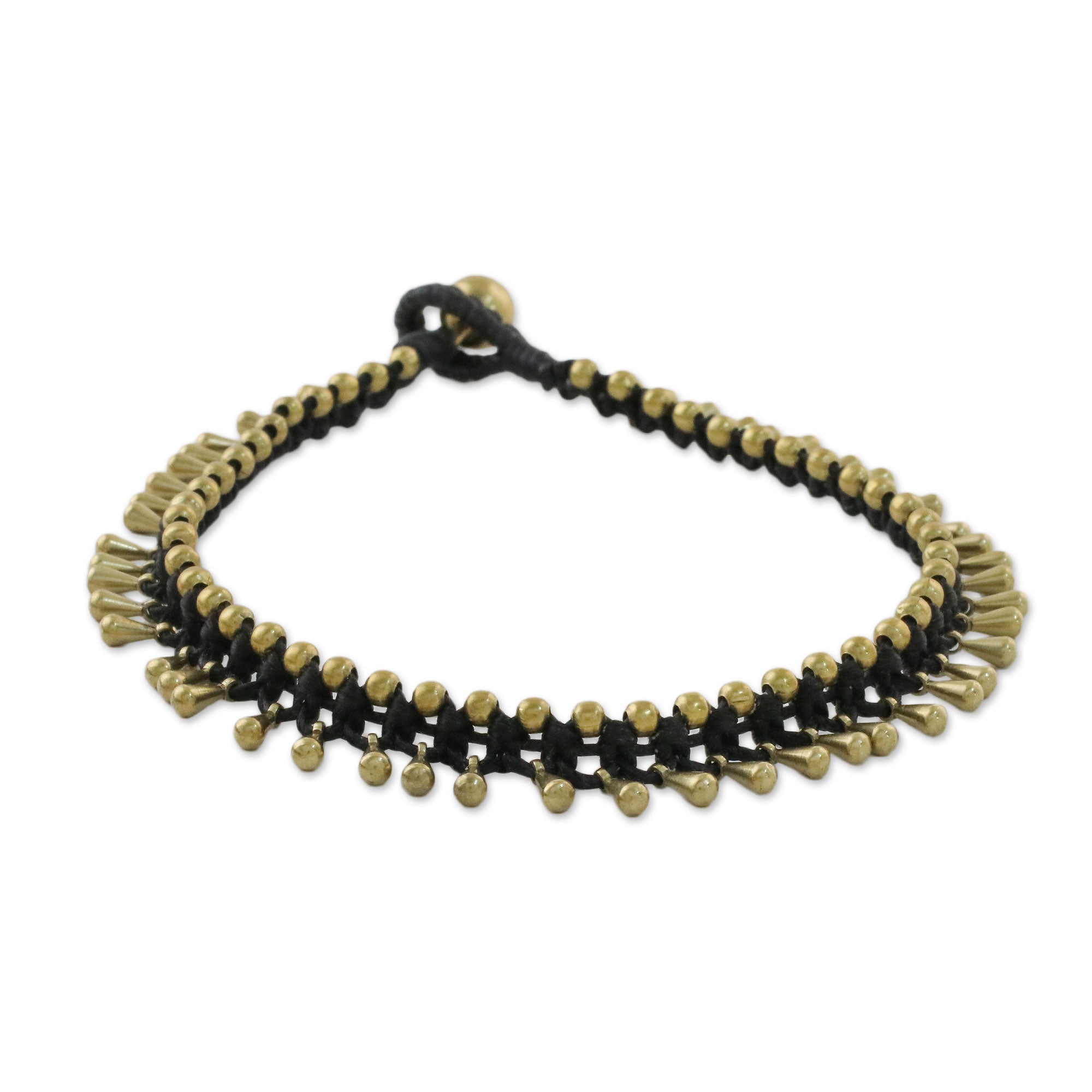 Premium Lunar Black Handcrafted Brass Anklet with Bells