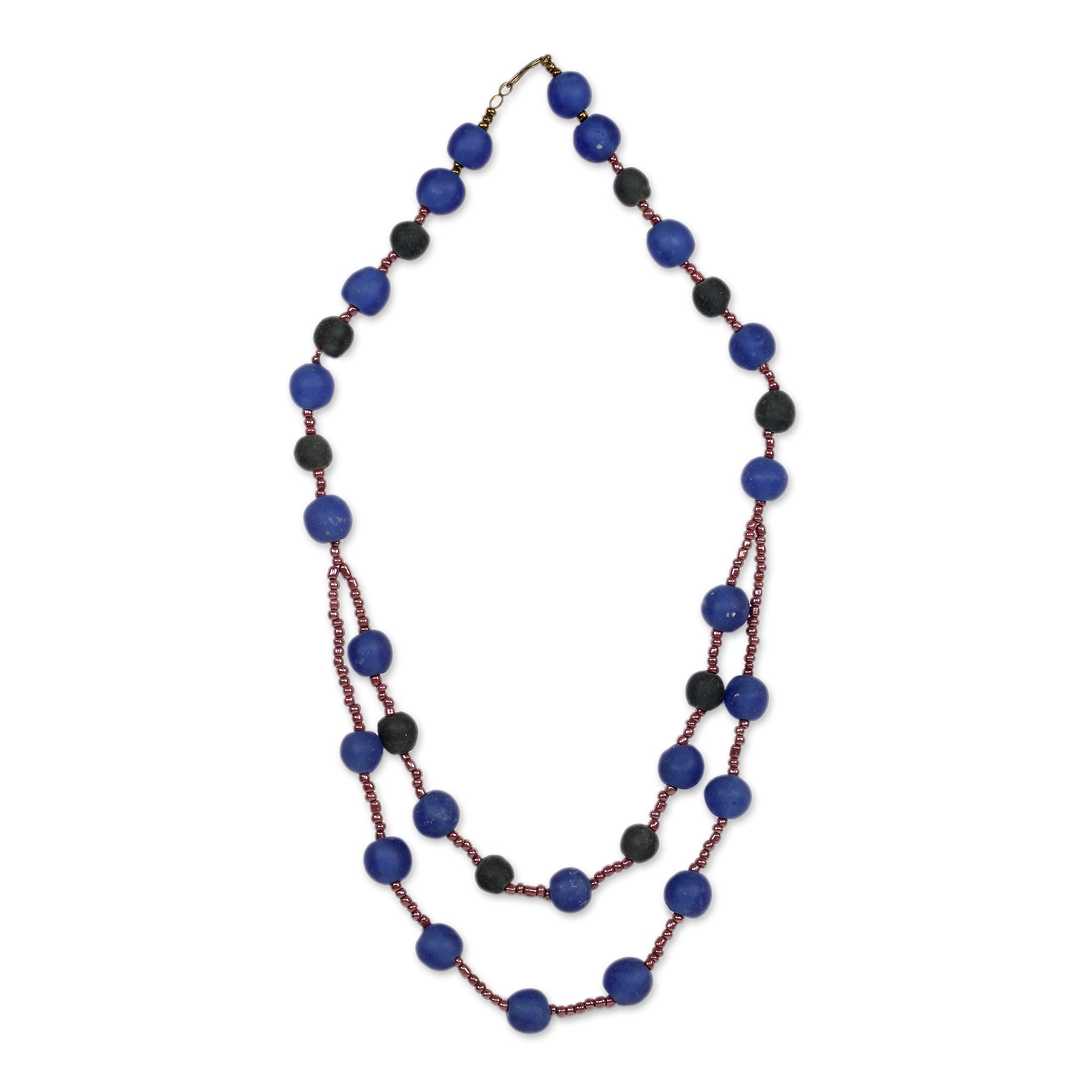 Premium Royalty Recycled Glass Eco-Chic African Necklace