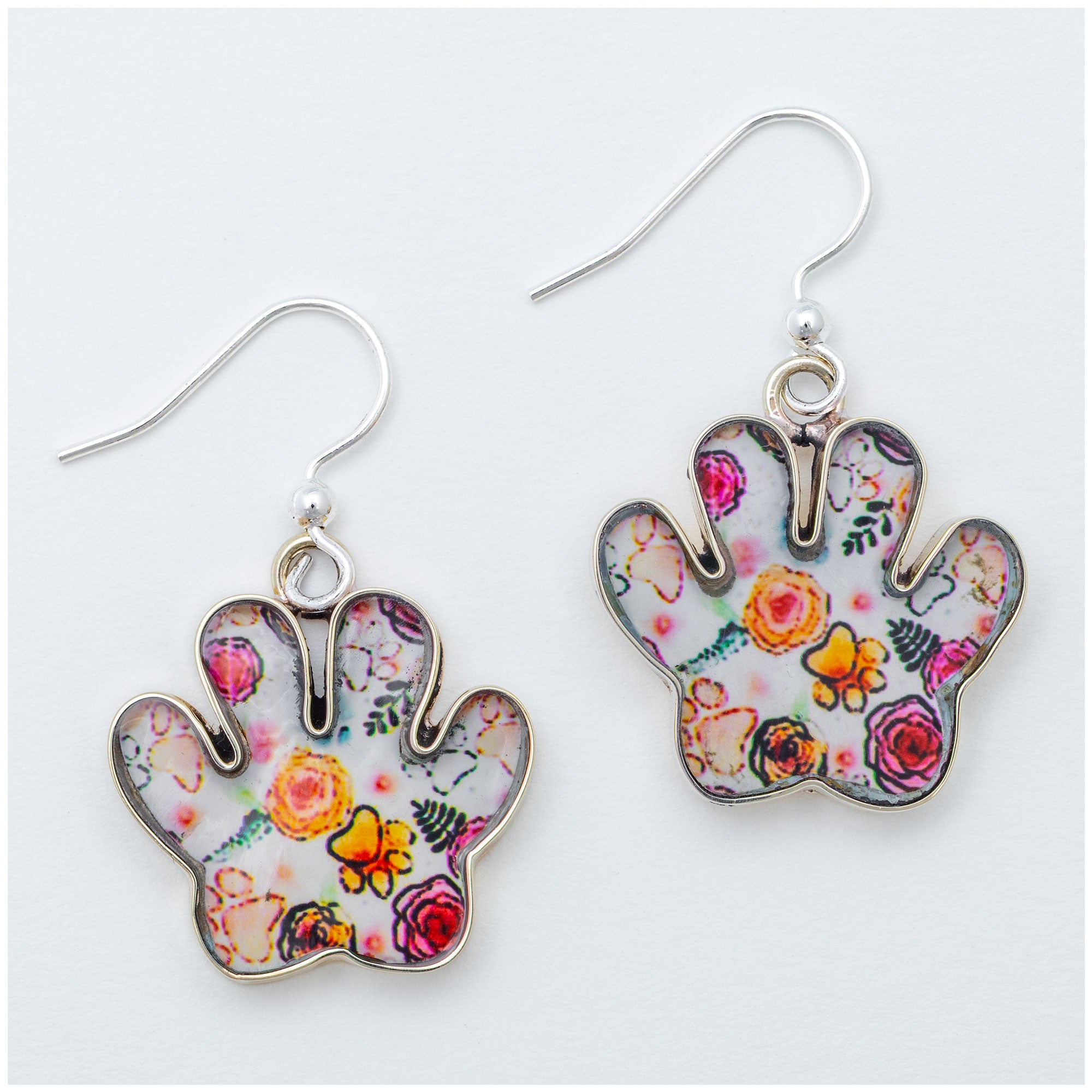 Premium Paw Print Garden Dangle Earrings