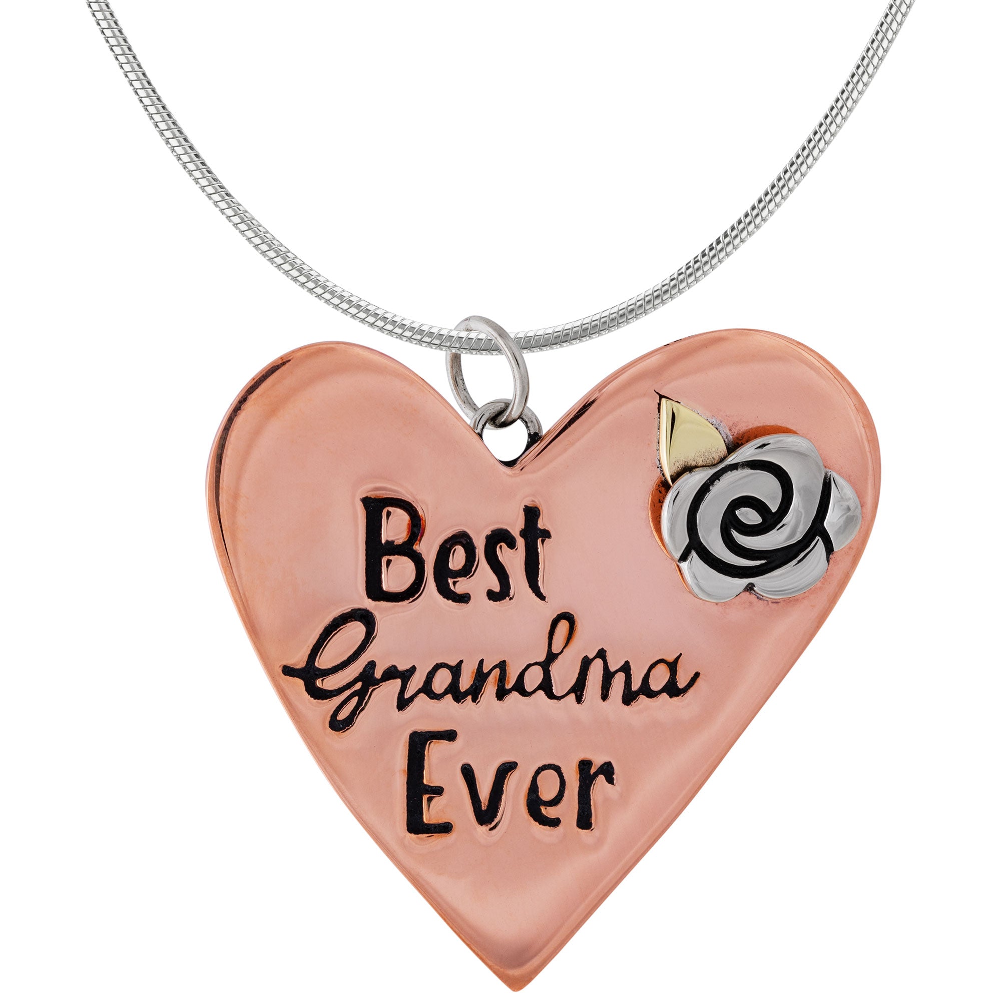 Premium Best Grandma Mixed Metal Necklace - Handcrafted Keepsake