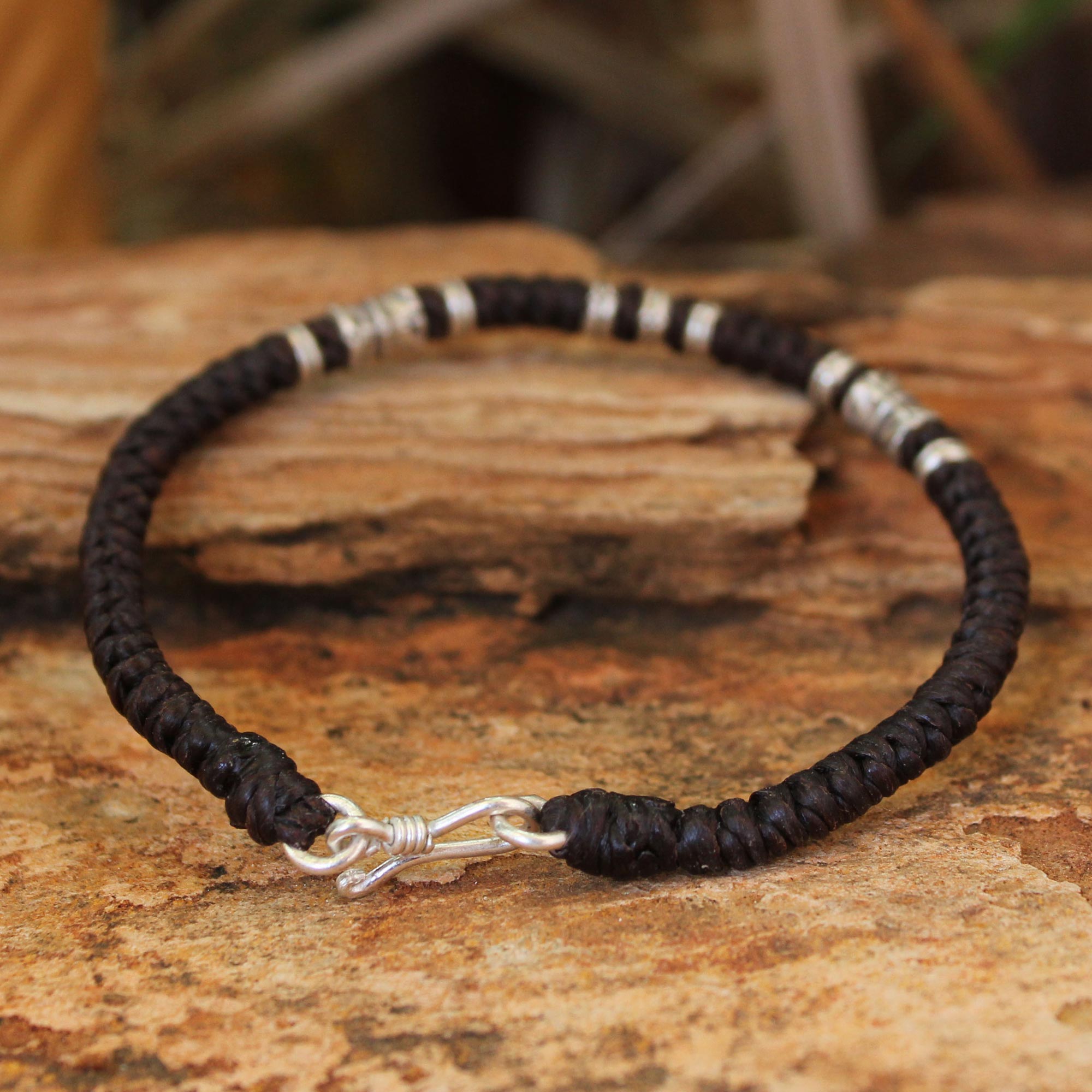 Premium Handmade Silver Braided Bracelet – Authentic Karen Hill Tribe Craftsmanship